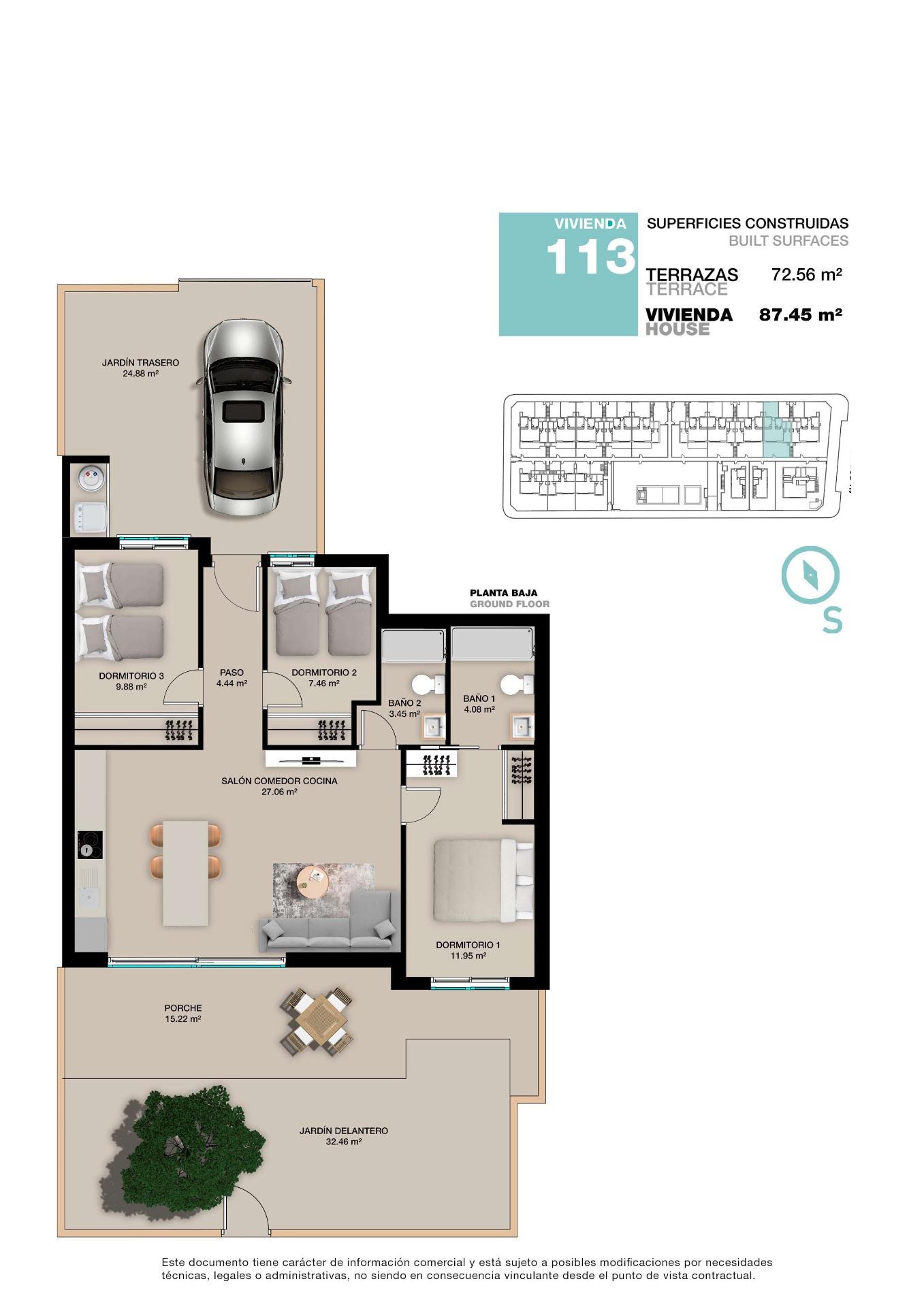 For sale - 3 Bedroom 2 Bathroom Bungalow in Pilar de La Horadada - Torre De La Horadada  - Alicante