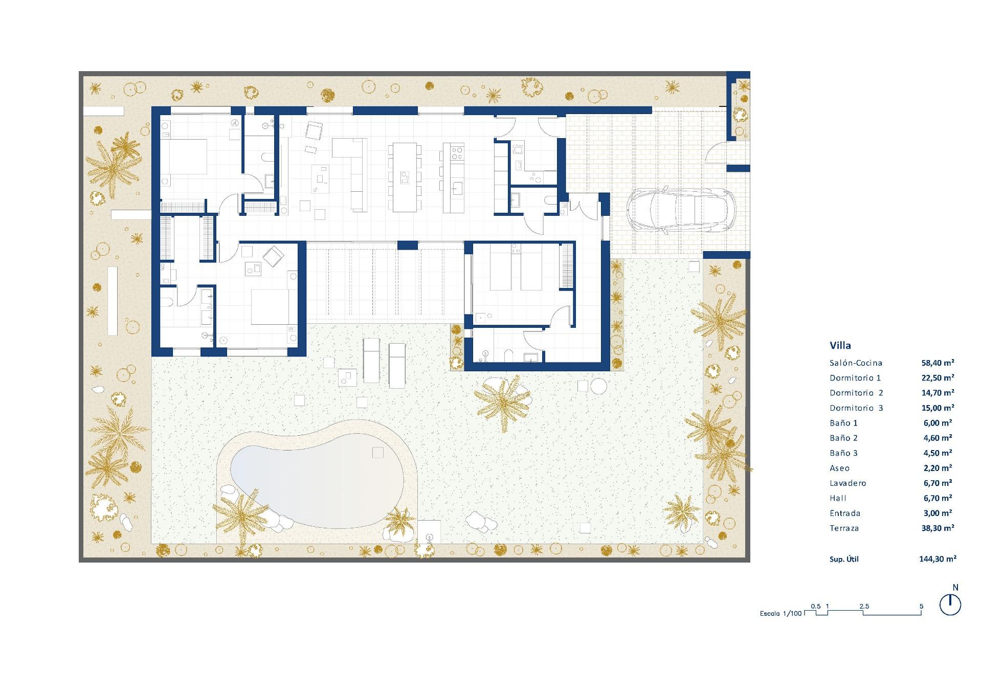 New Build - 3 Bedroom 3 Bathroom Villa in Baños y Mendigo - Altaona Golf  - Murcia