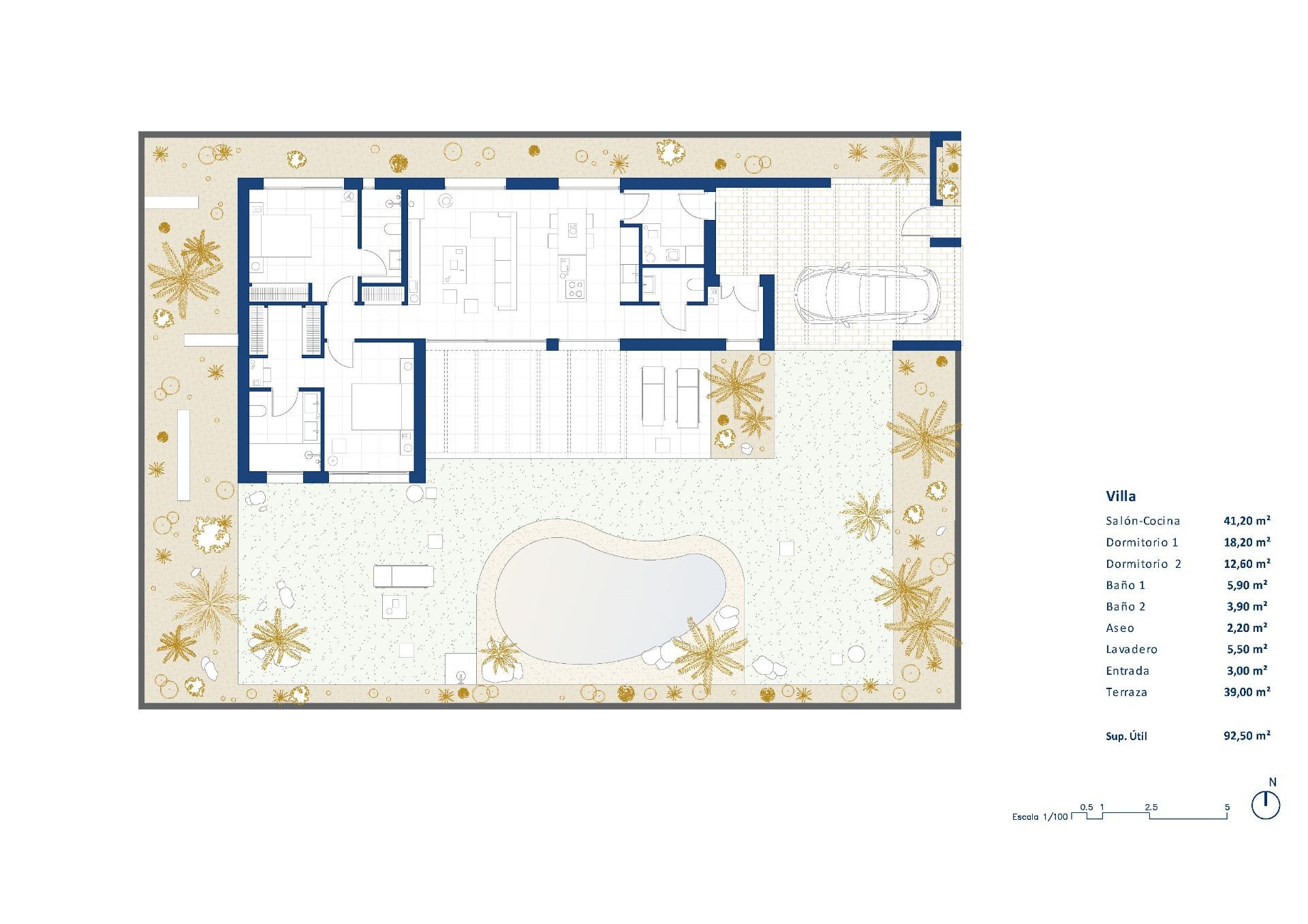 New Build - 2 Bedroom 2 Bathroom Villa in Baños y Mendigo - Altaona Golf  - Murcia