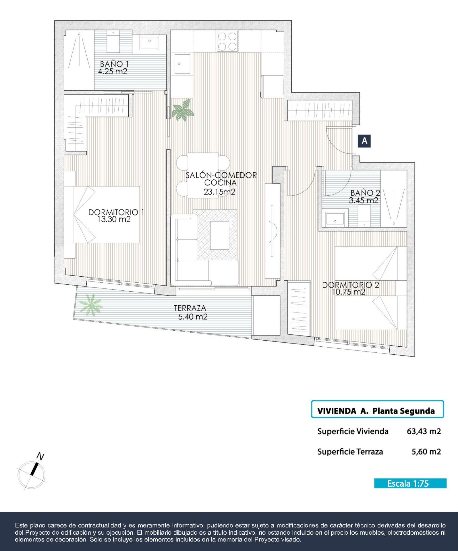 For sale - 2 Bedroom 2 Bathroom Apartment in Torrevieja - Playa Del Cura  - Alicante