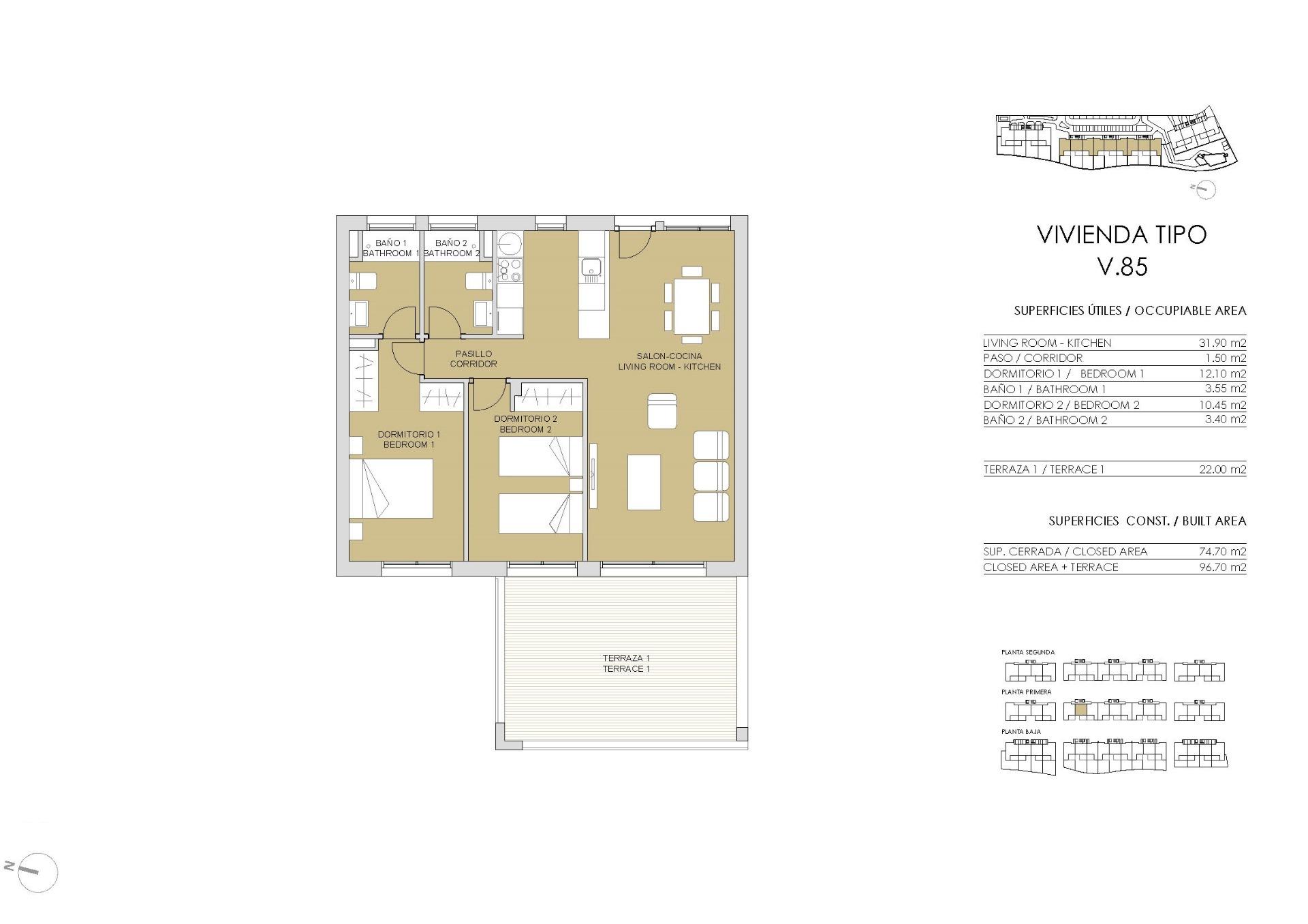 For sale - 2 Bedroom 2 Bathroom Apartment in Pilar de La Horadada - Lo Romero Golf  - Alicante