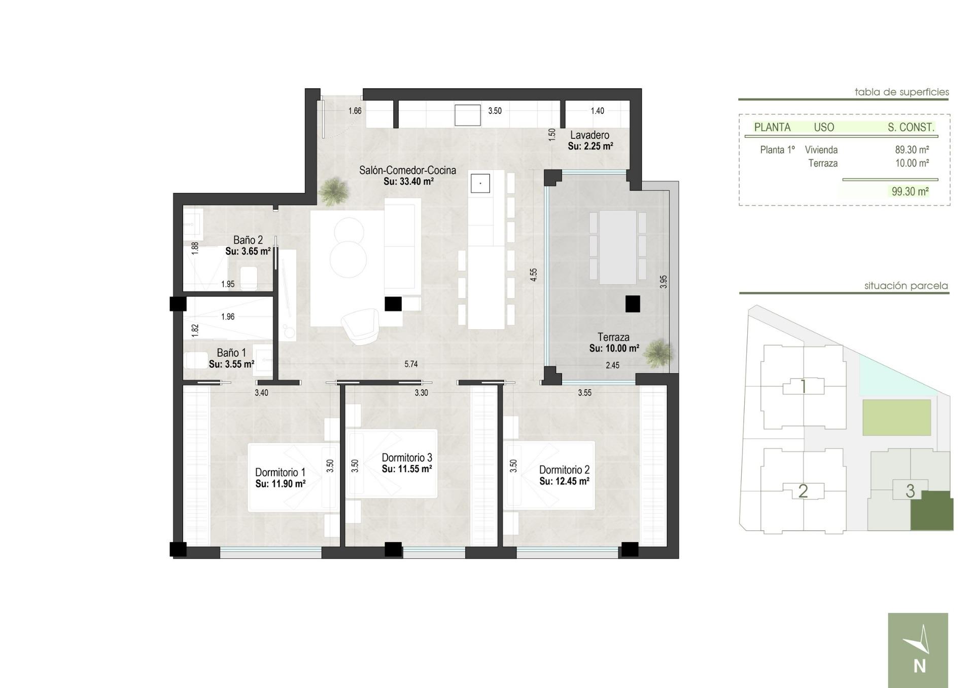 New Build - 3 Bedroom 2 Bathroom Apartment in San Pedro del Pinatar - Centro  - Murcia