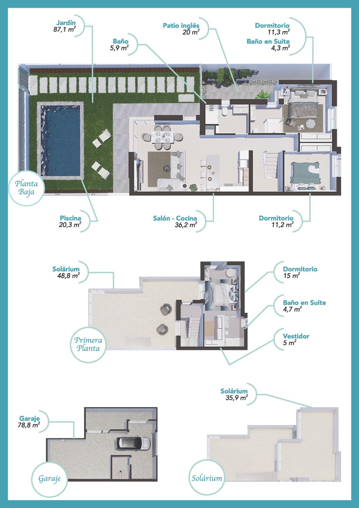 New Build - 3 Bedroom 3 Bathroom Villa in Los Alcazares - Torre del Rame  - Murcia