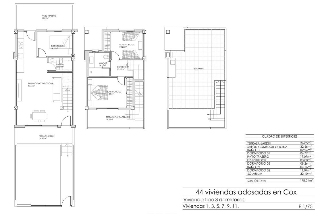 For sale - 3 Bedroom 2 Bathroom Town House in Cox - San Fernando  - Alicante
