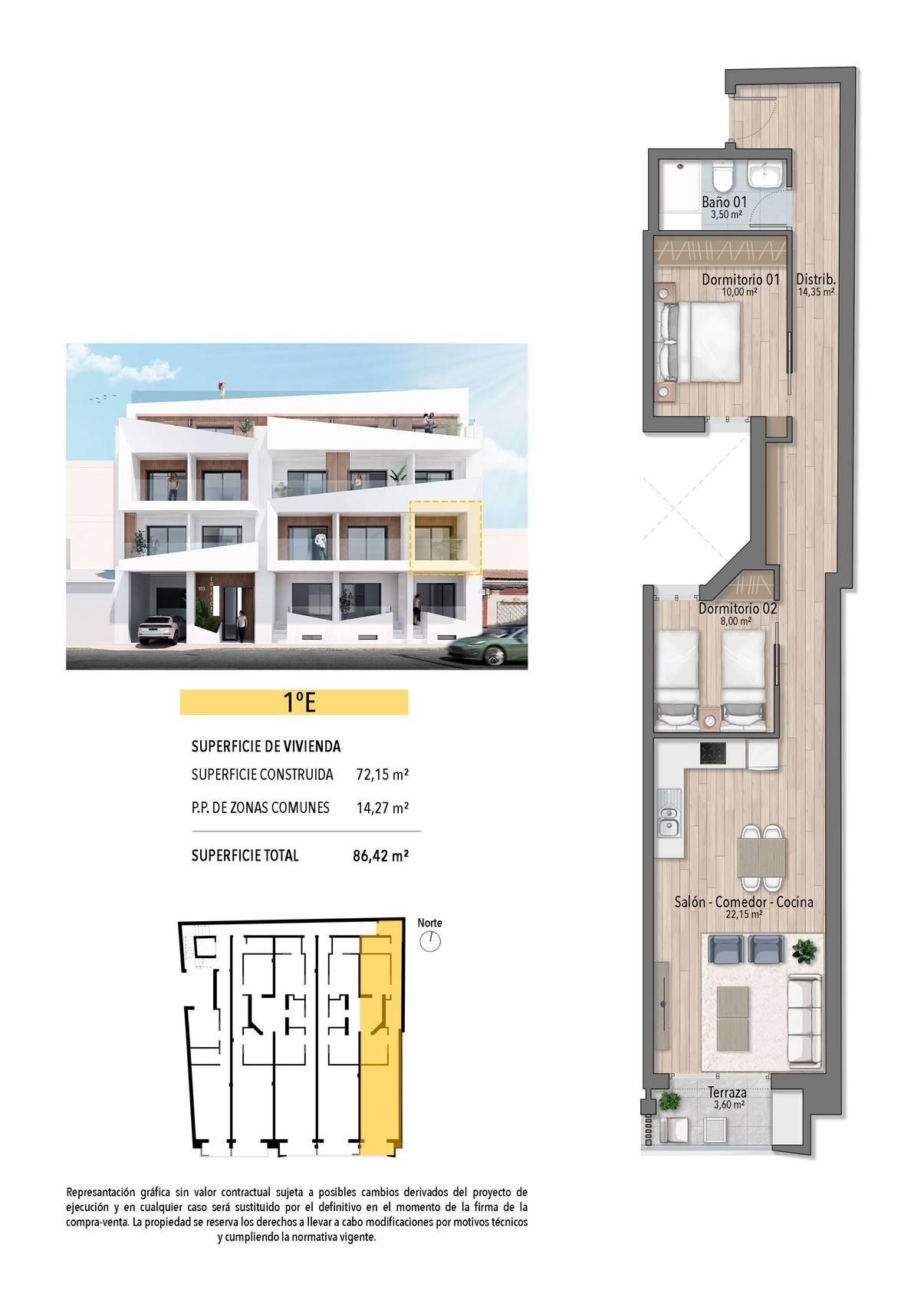 For sale - 2 Bedroom 1 Bathroom Apartment in Torrevieja - Playa de El Cura  - Alicante