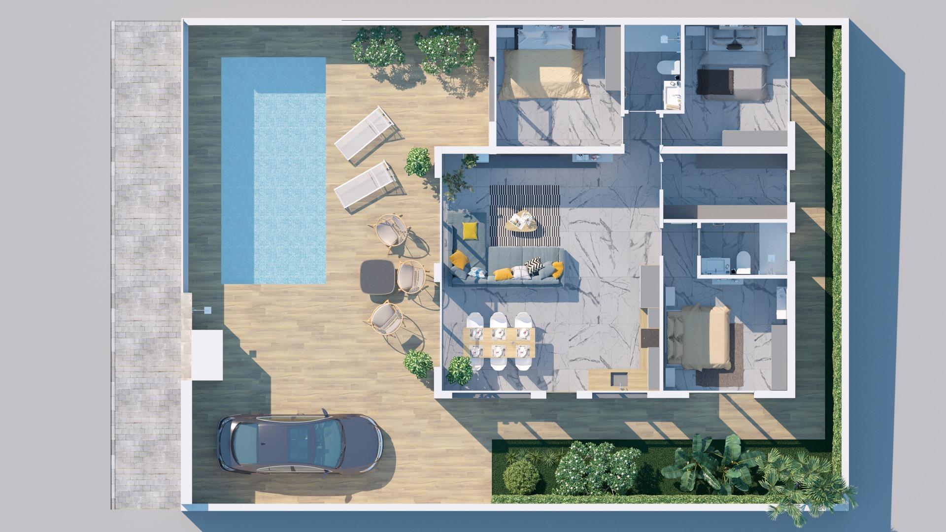 For sale - 3 Bedroom 2 Bathroom Villa in Ciudad Quesada - Golf La Marquesa (Ciudad Quesada)  - Alicante