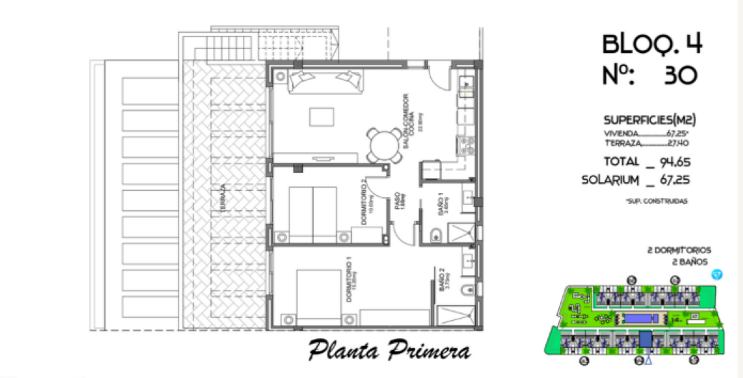 For sale - 2 Bedroom 2 Bathroom Penthouse in Algorfa - La Finca Golf Resort - Alicante