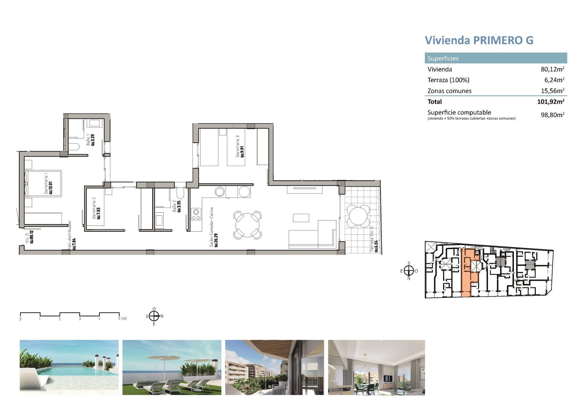 New Build - 3 Bedroom 2 Bathroom Apartment in Guardamar del Segura - Pueblo  - Alicante