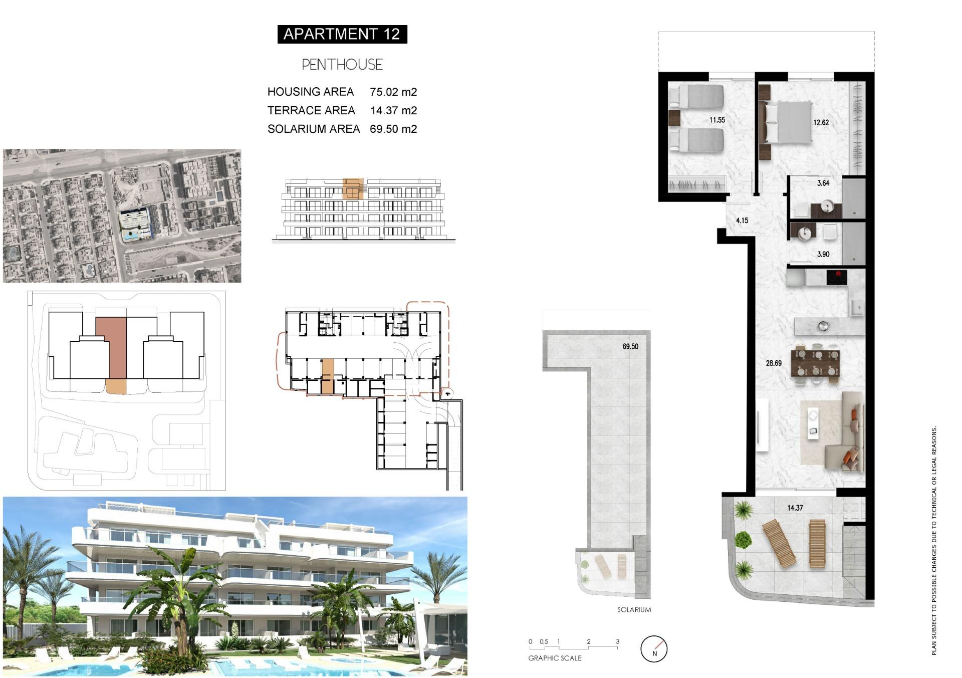 New Build - 2 Bedroom 2 Bathroom Penthouse in Orihuela Costa - Lomas de Cabo Roig  - Alicante