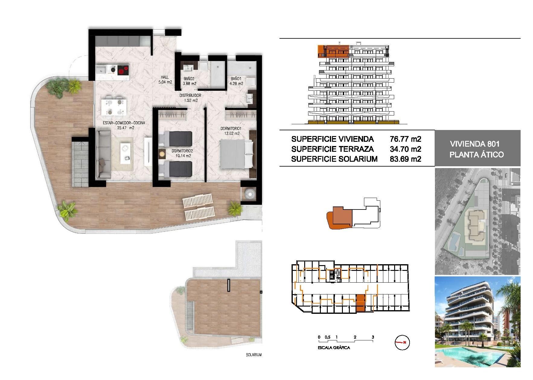 New Build - 2 Bedroom 2 Bathroom Penthouse in Guardamar del Segura - Puerto  - Alicante