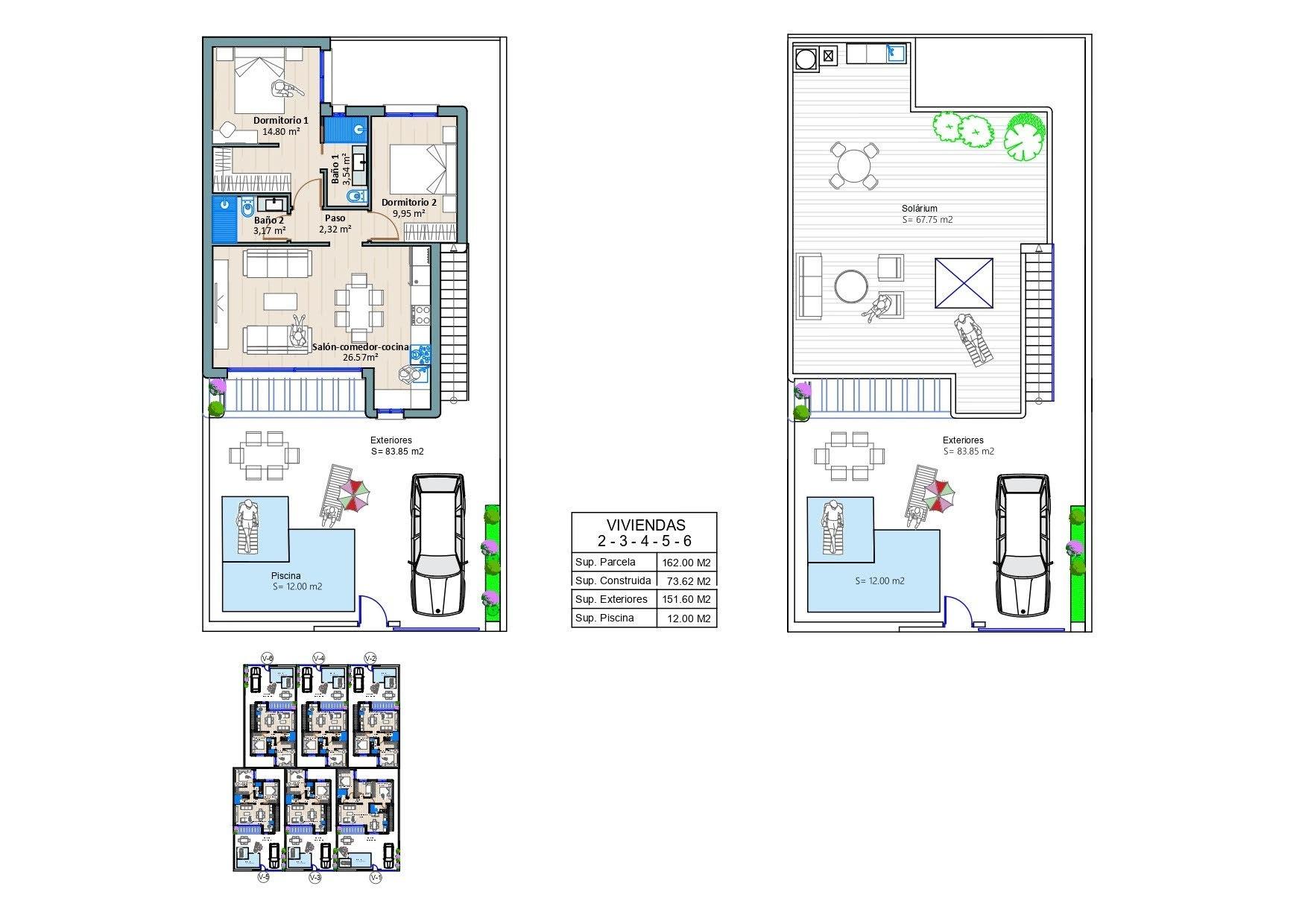 New Build - 2 Bedroom 2 Bathroom Villa in Torre Pacheco - pueblo  - Murcia