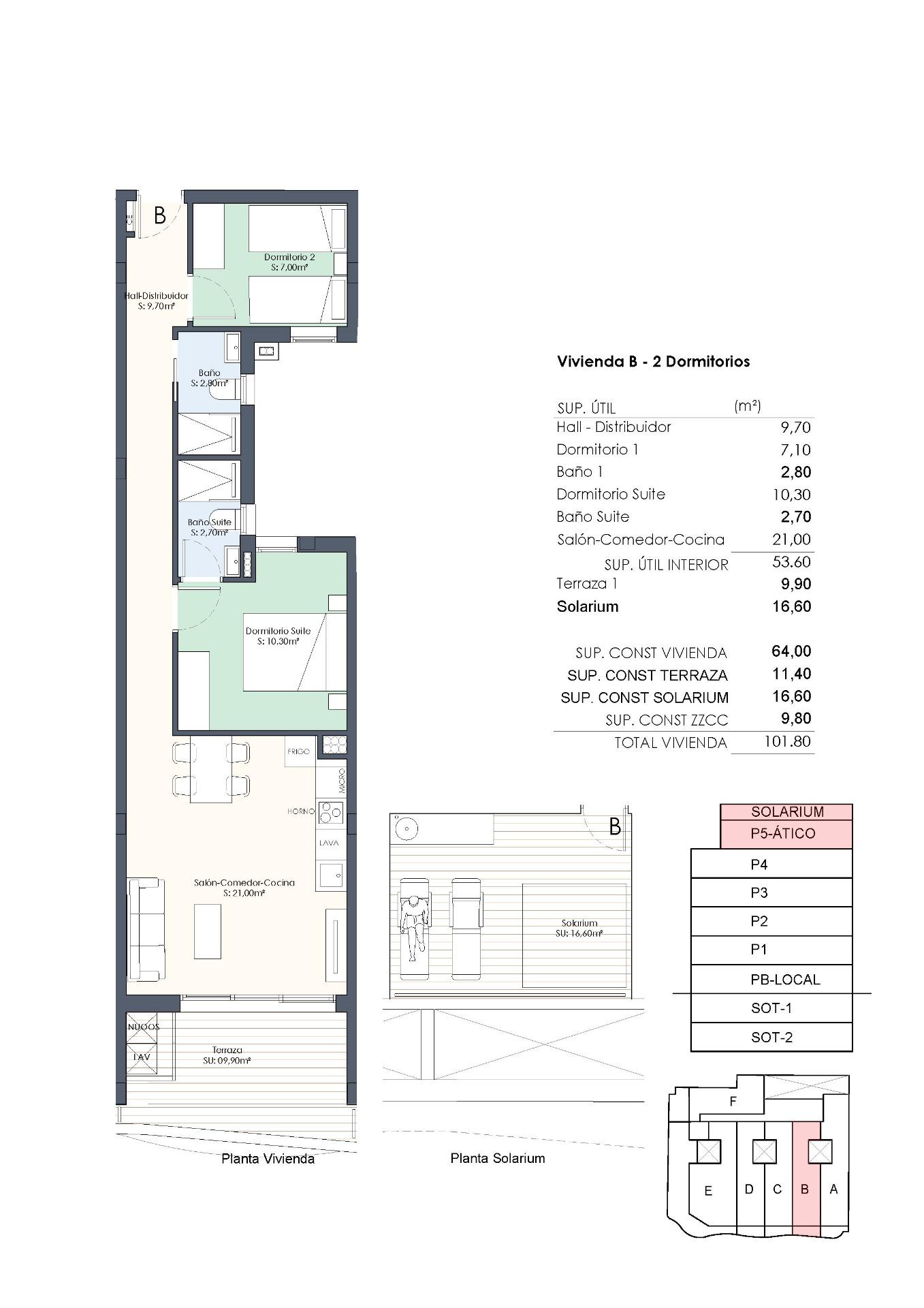 New Build - 2 Bedroom 2 Bathroom Penthouse in Torrevieja - Habaneras  - Alicante