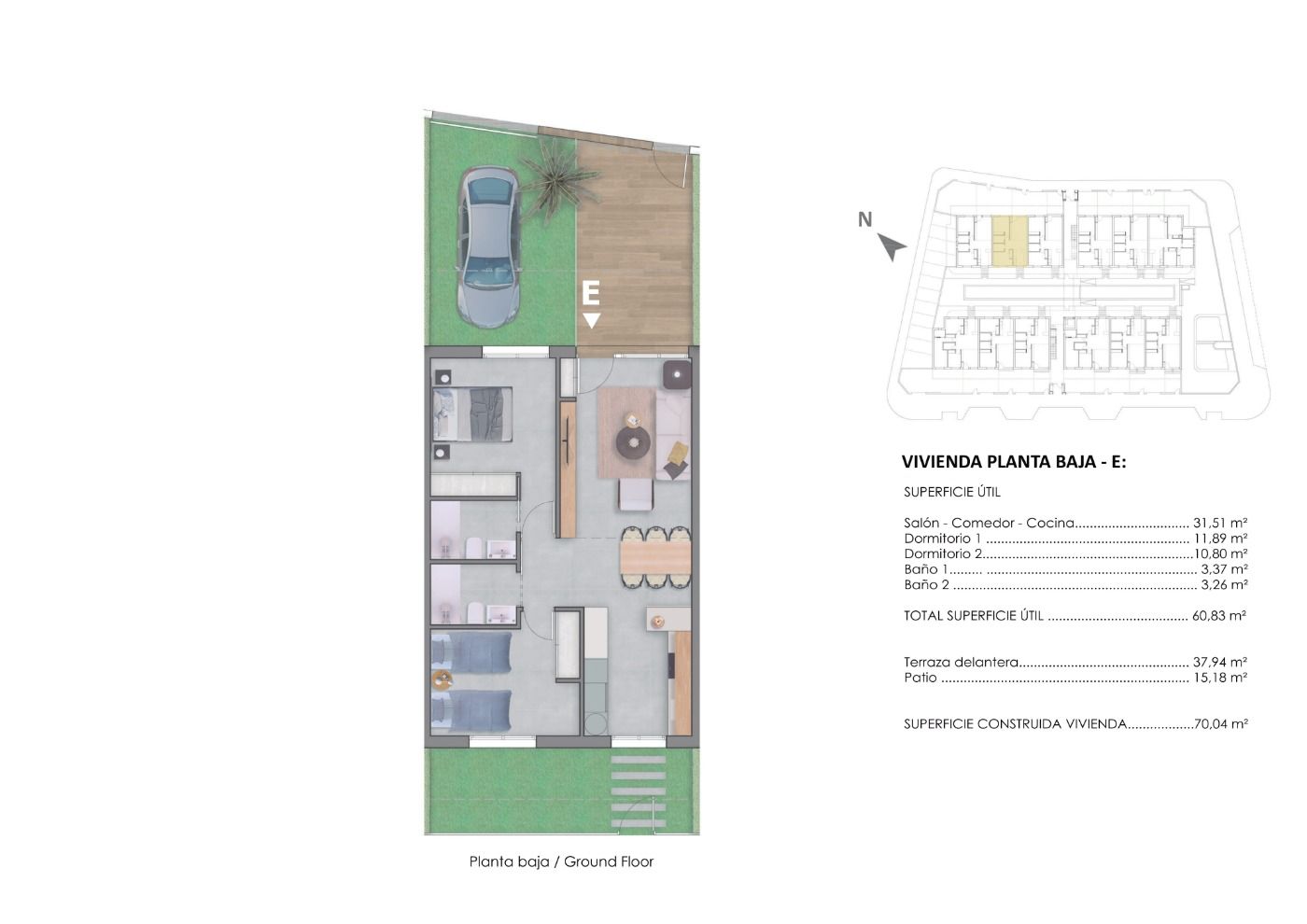 New Build - 2 Bedroom 2 Bathroom Bungalow in Pilar de La Horadada - pueblo  - Alicante