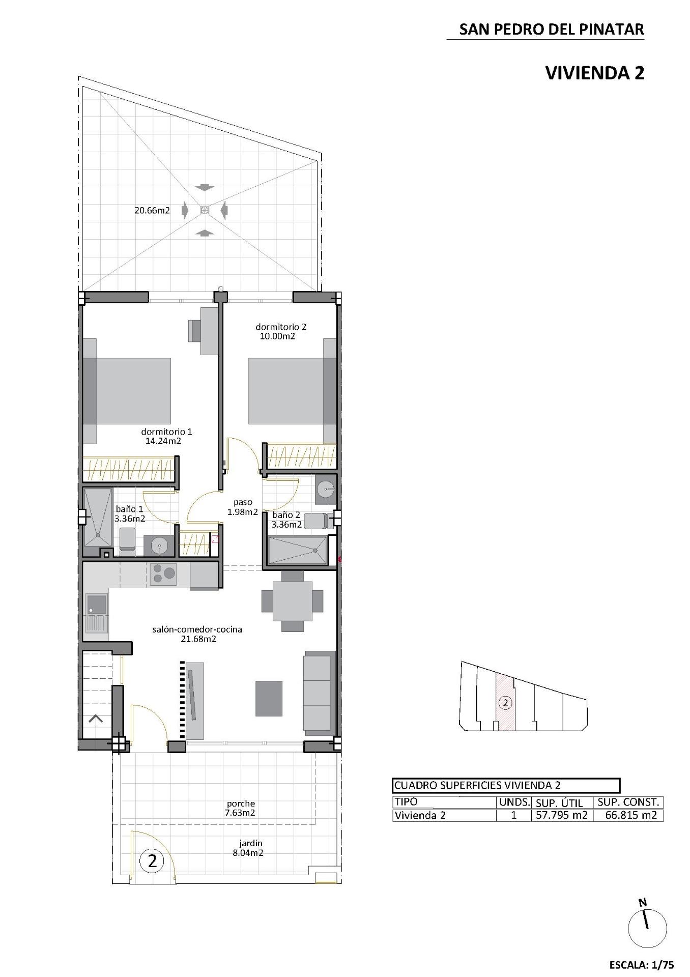 New Build - 2 Bedroom 2 Bathroom Bungalow in San Pedro del Pinatar - Los Cuarteros  - Murcia