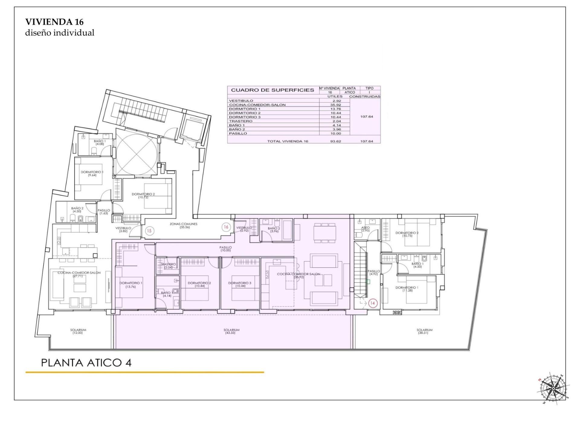 For sale - 3 Bedroom 2 Bathroom Penthouse in Torrevieja - Playa Del Cura  - Alicante