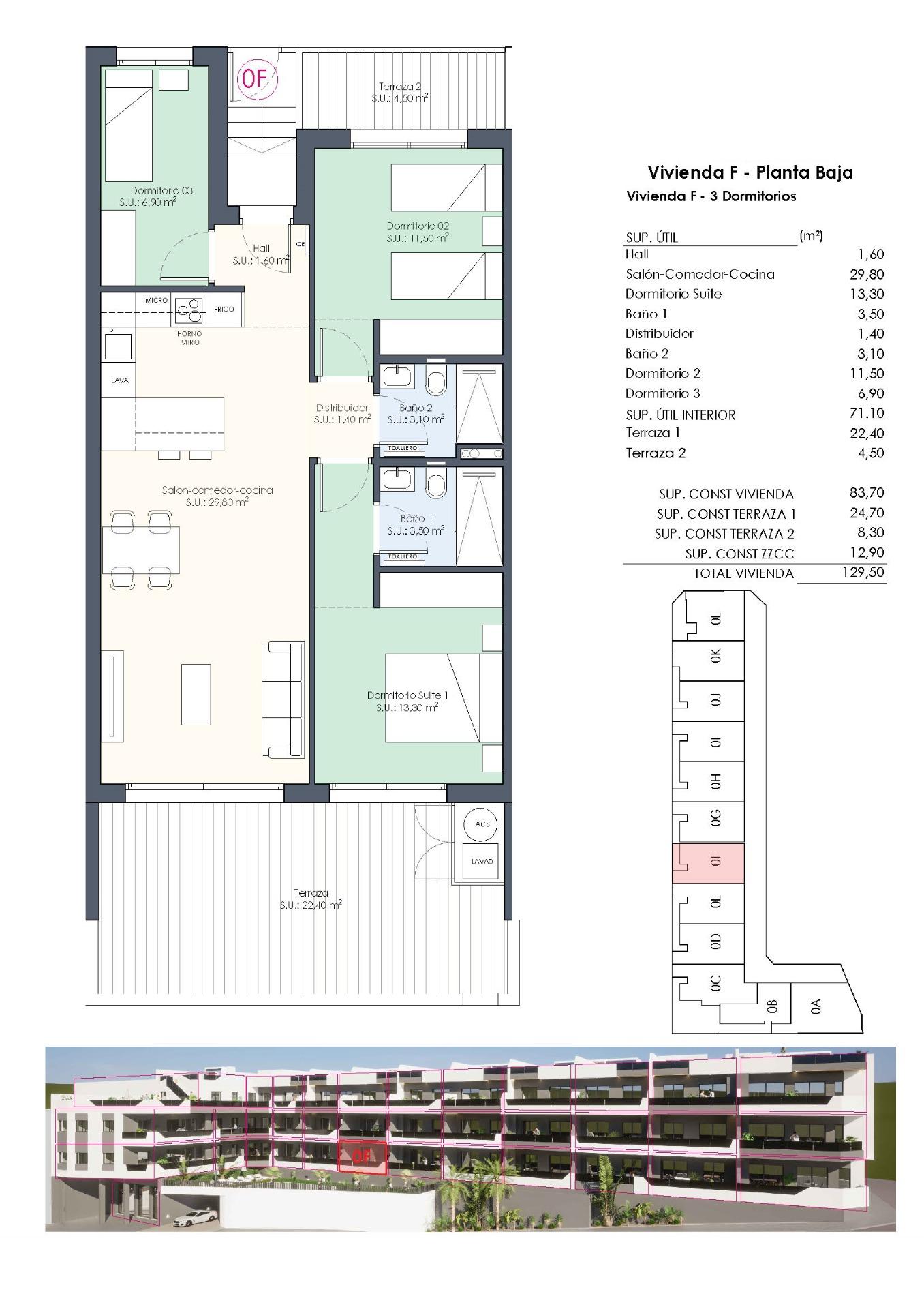 For sale - 3 Bedroom 2 Bathroom Apartment in Benijofar - Pueblo  - Alicante