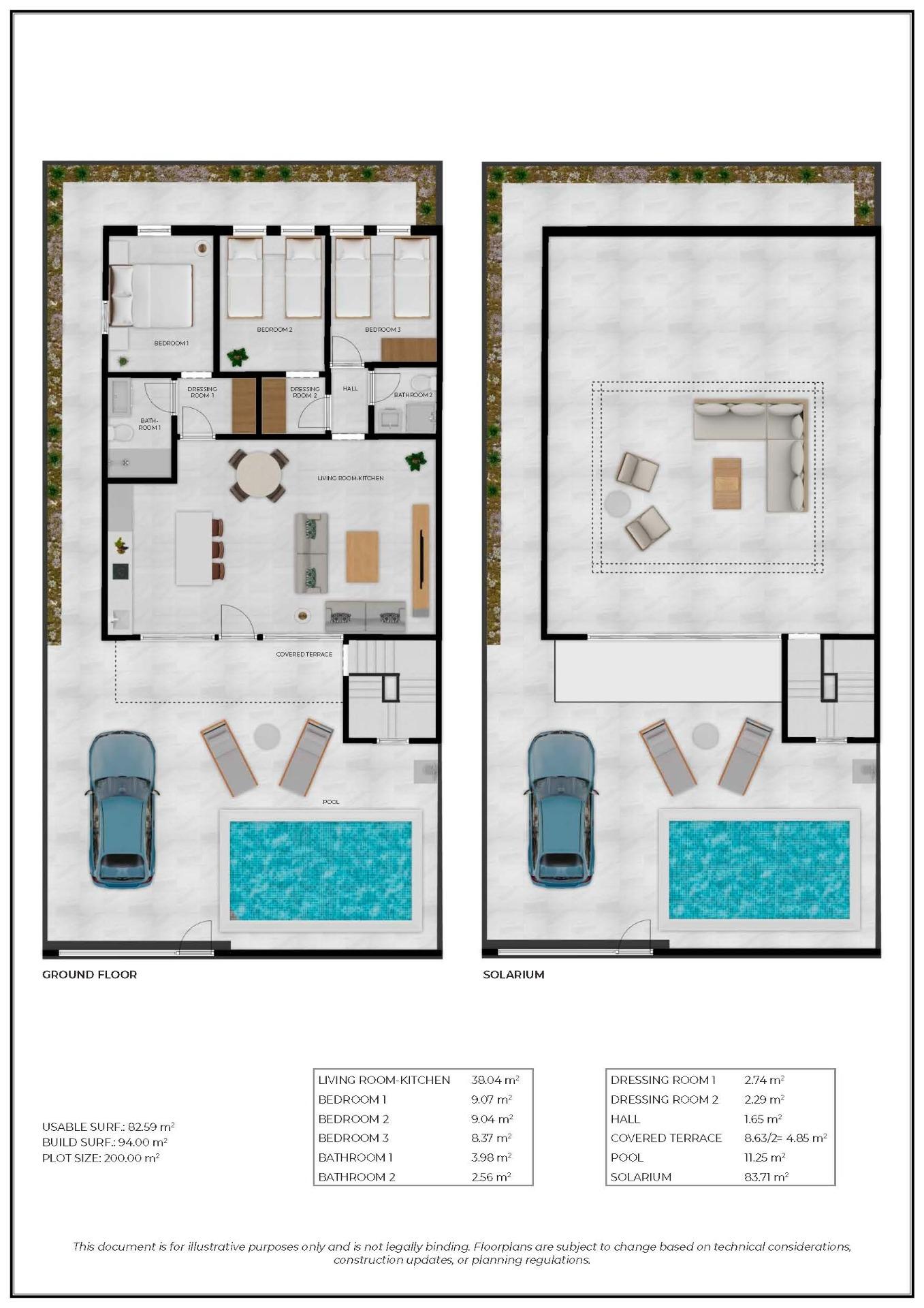 New Build - 3 Bedroom 2 Bathroom Villa in Fuente Álamo - La Pinilla  - Murcia
