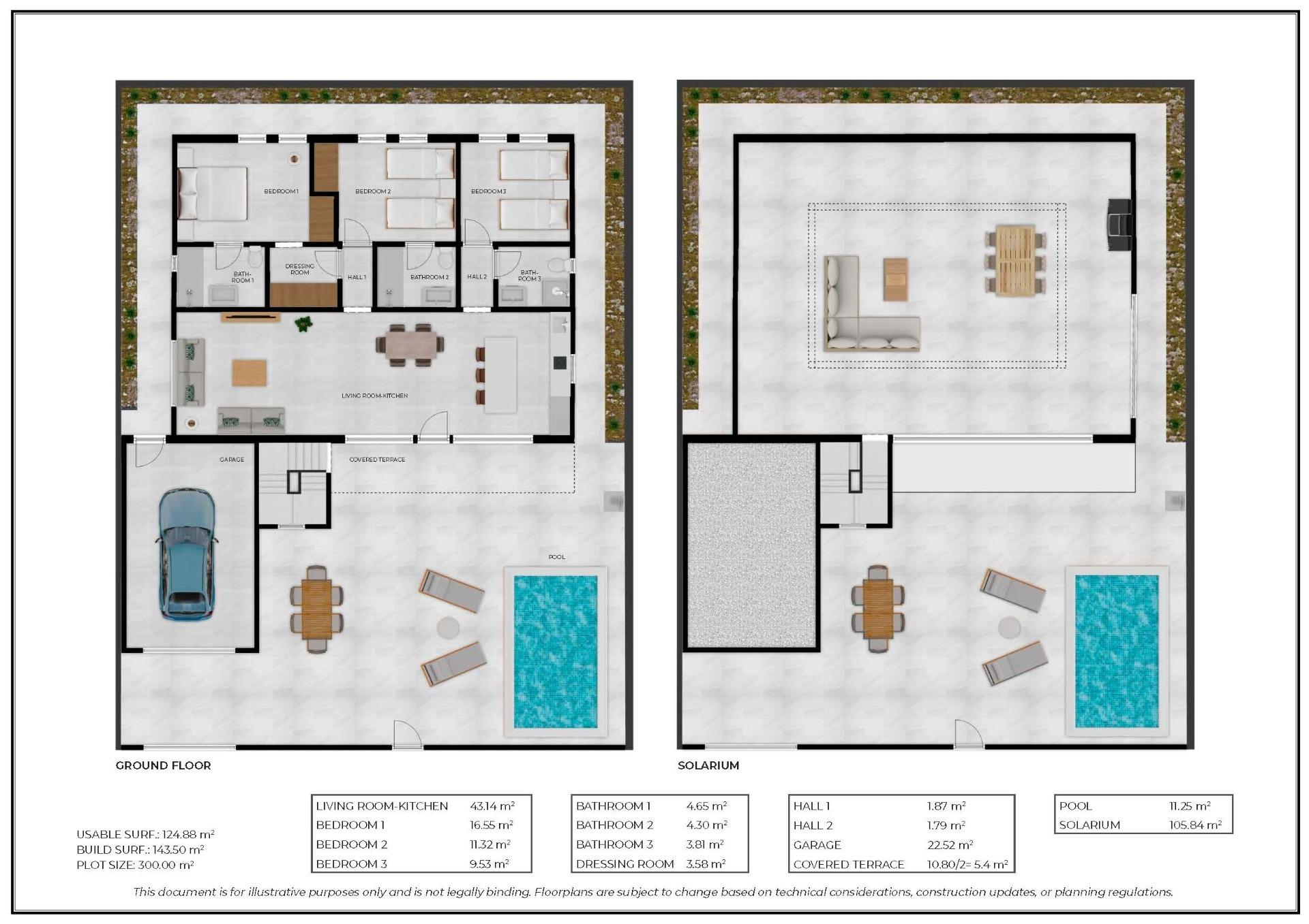 New Build - 3 Bedroom 3 Bathroom Villa in Fuente Álamo - La Pinilla  - Murcia