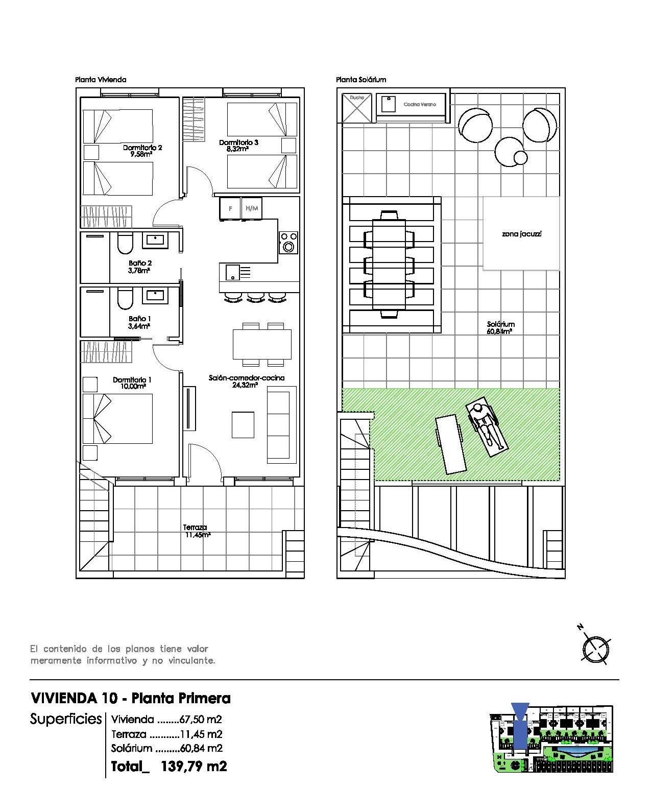 For sale - 3 Bedroom 2 Bathroom Bungalow in Pilar de La Horadada - Parque Ramon eugenio Escudero  - Alicante
