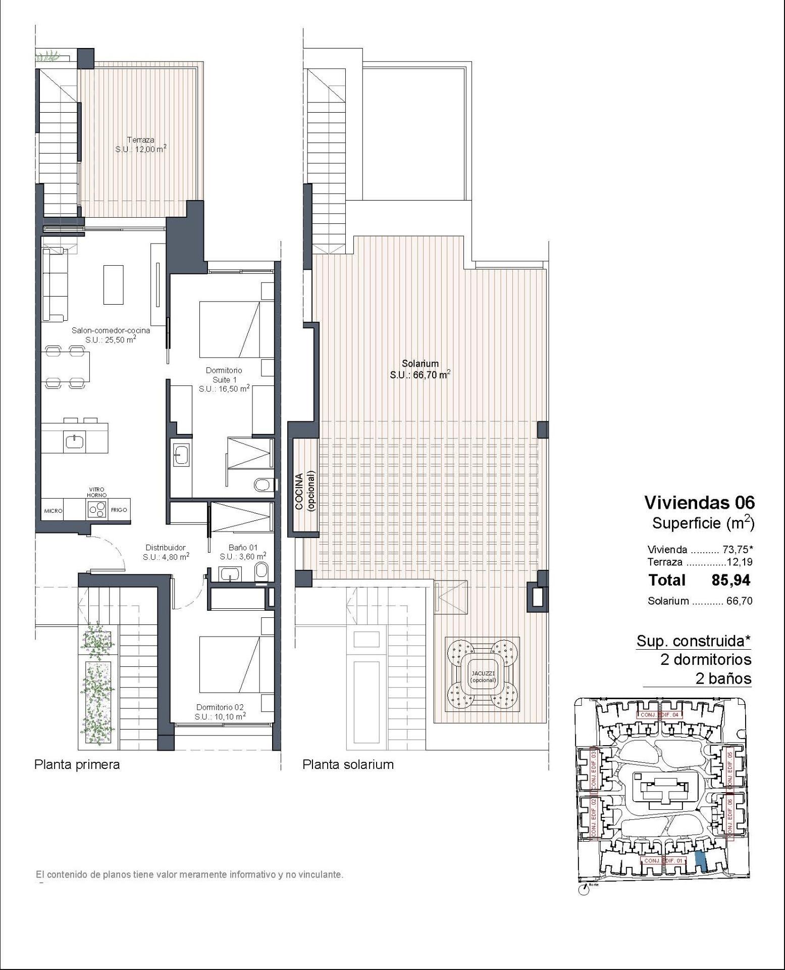 For sale - 2 Bedroom 2 Bathroom Penthouse in Ciudad Quesada - Lo Marabú  - Alicante