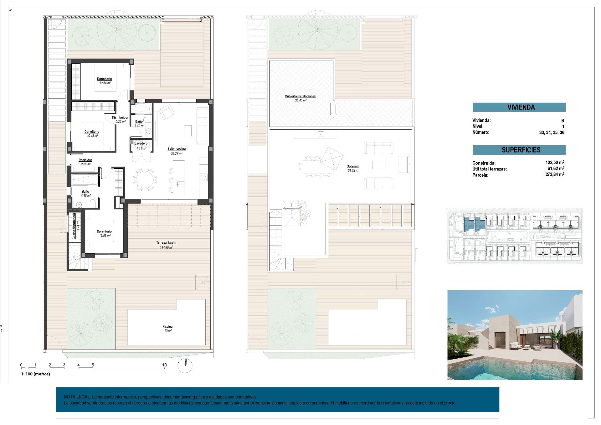 New Build - 3 Bedroom 2 Bathroom Villa in Los Alcazares - Serena Golf  - Murcia