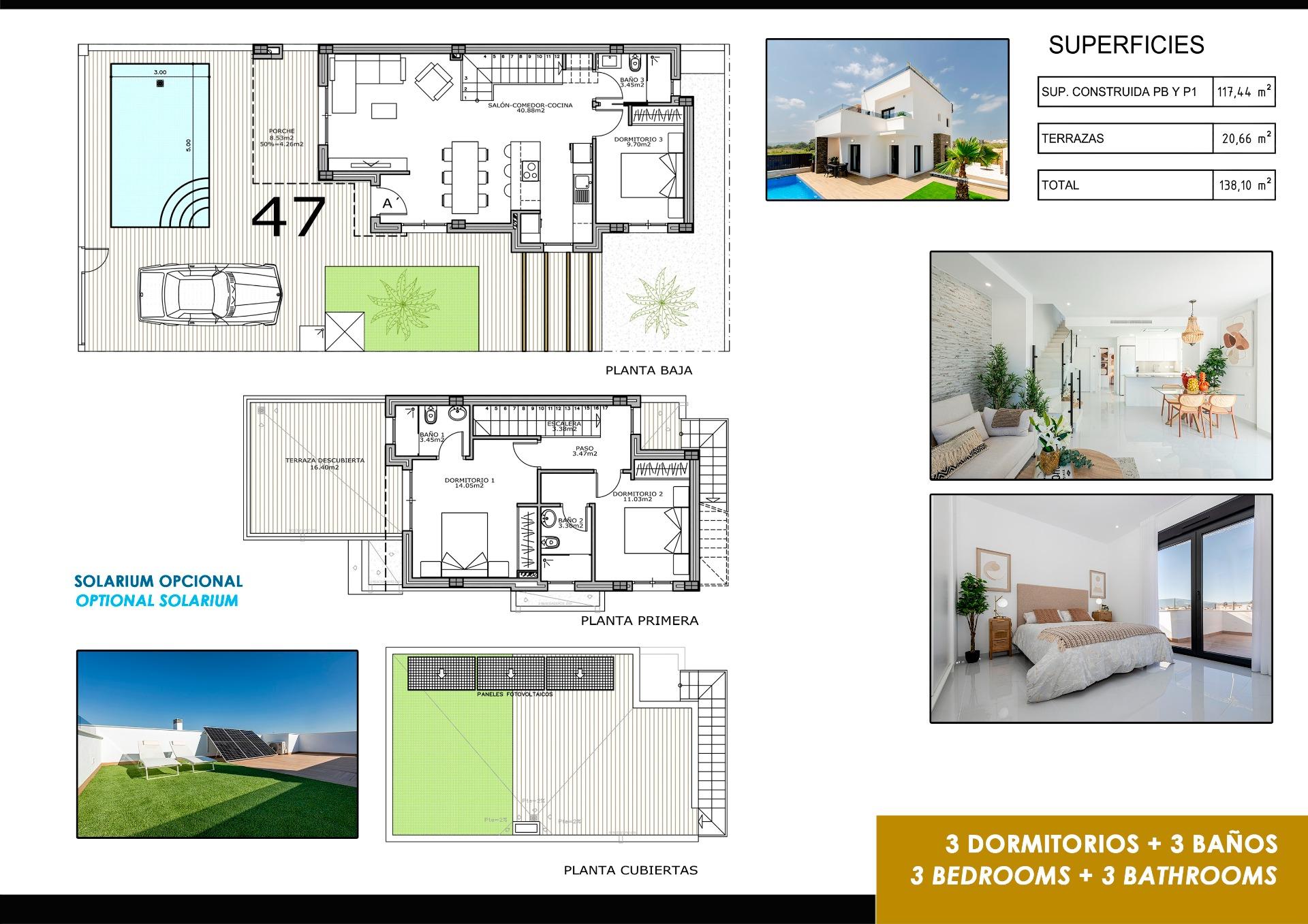 For sale - 3 Bedroom 3 Bathroom Villa in Orihuela - Vistabella Golf  - Alicante