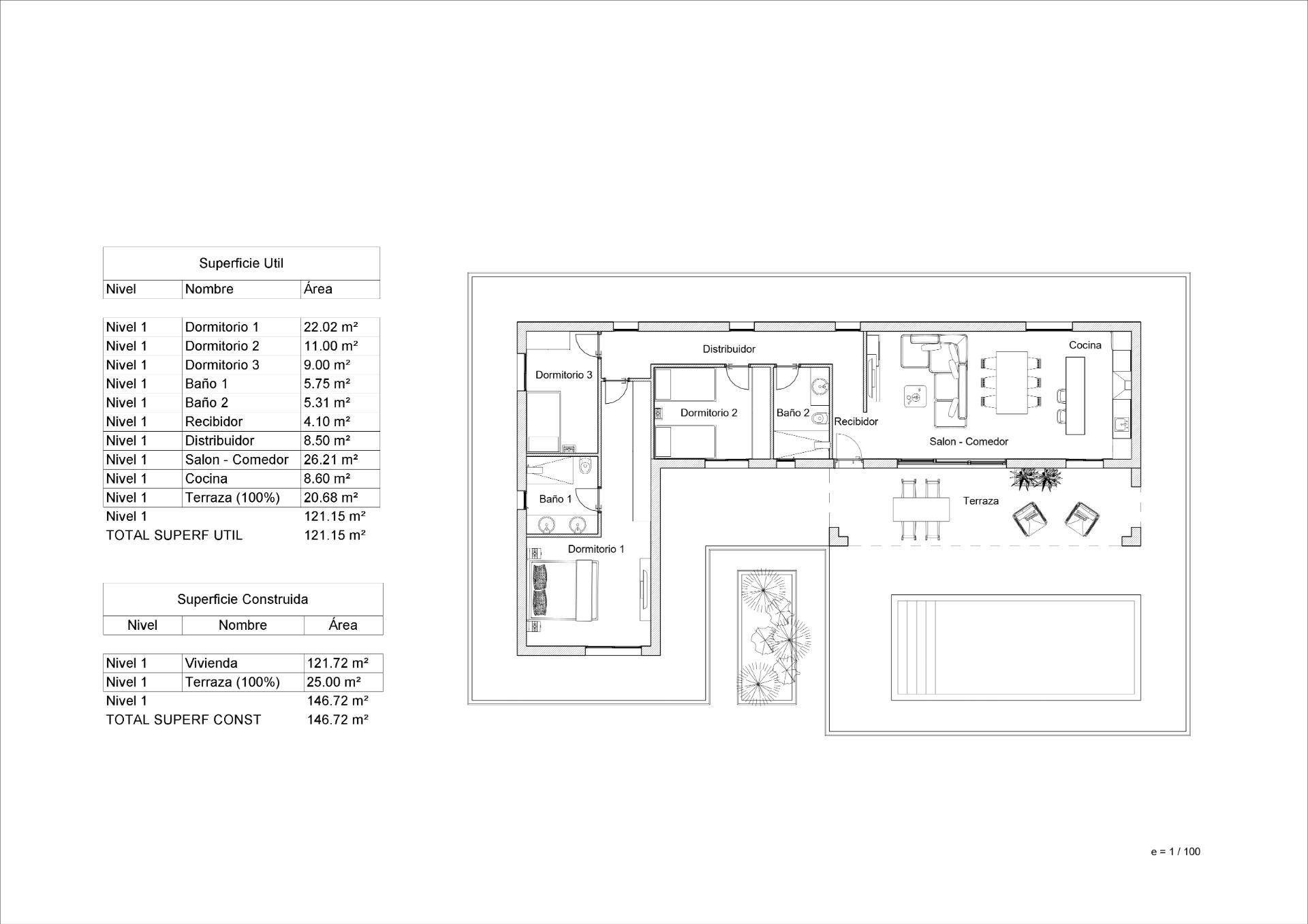 For sale - 3 Bedroom 2 Bathroom Villa in La Romana - Batistes  - Alicante