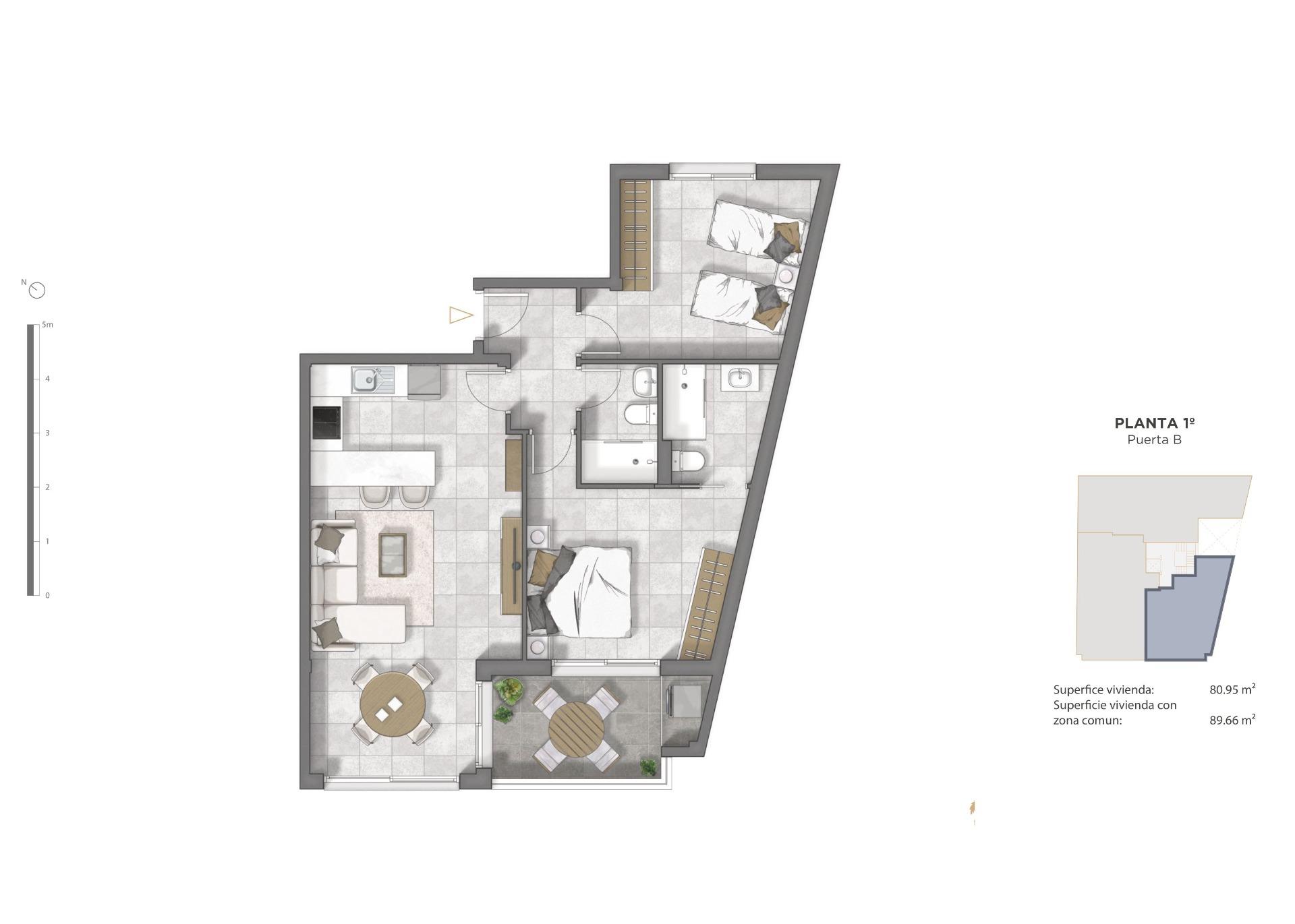 New Build - 2 Bedroom 2 Bathroom Apartment in Guardamar del Segura - Pueblo  - Alicante