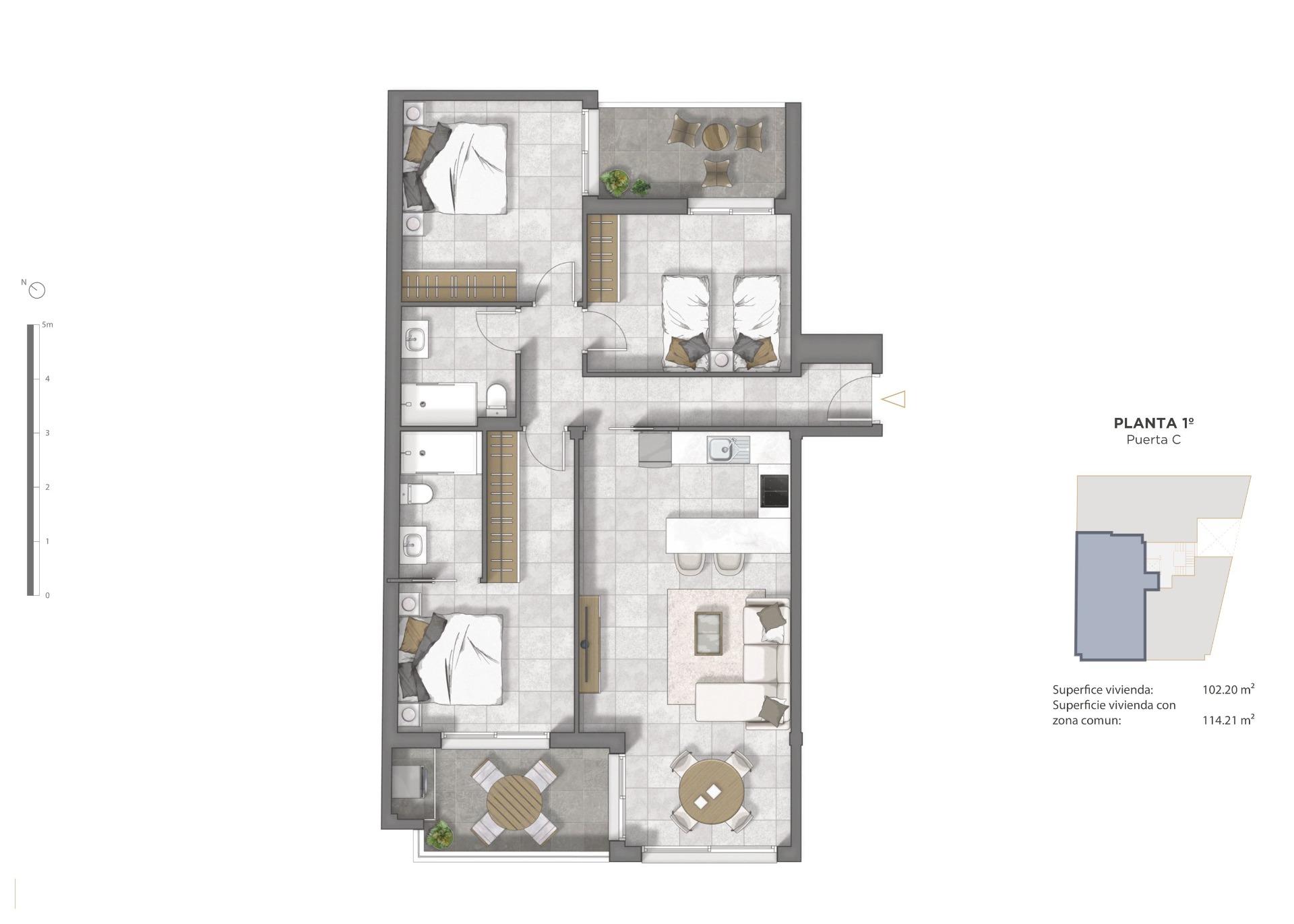 New Build - 3 Bedroom 2 Bathroom Apartment in Guardamar del Segura - Pueblo  - Alicante