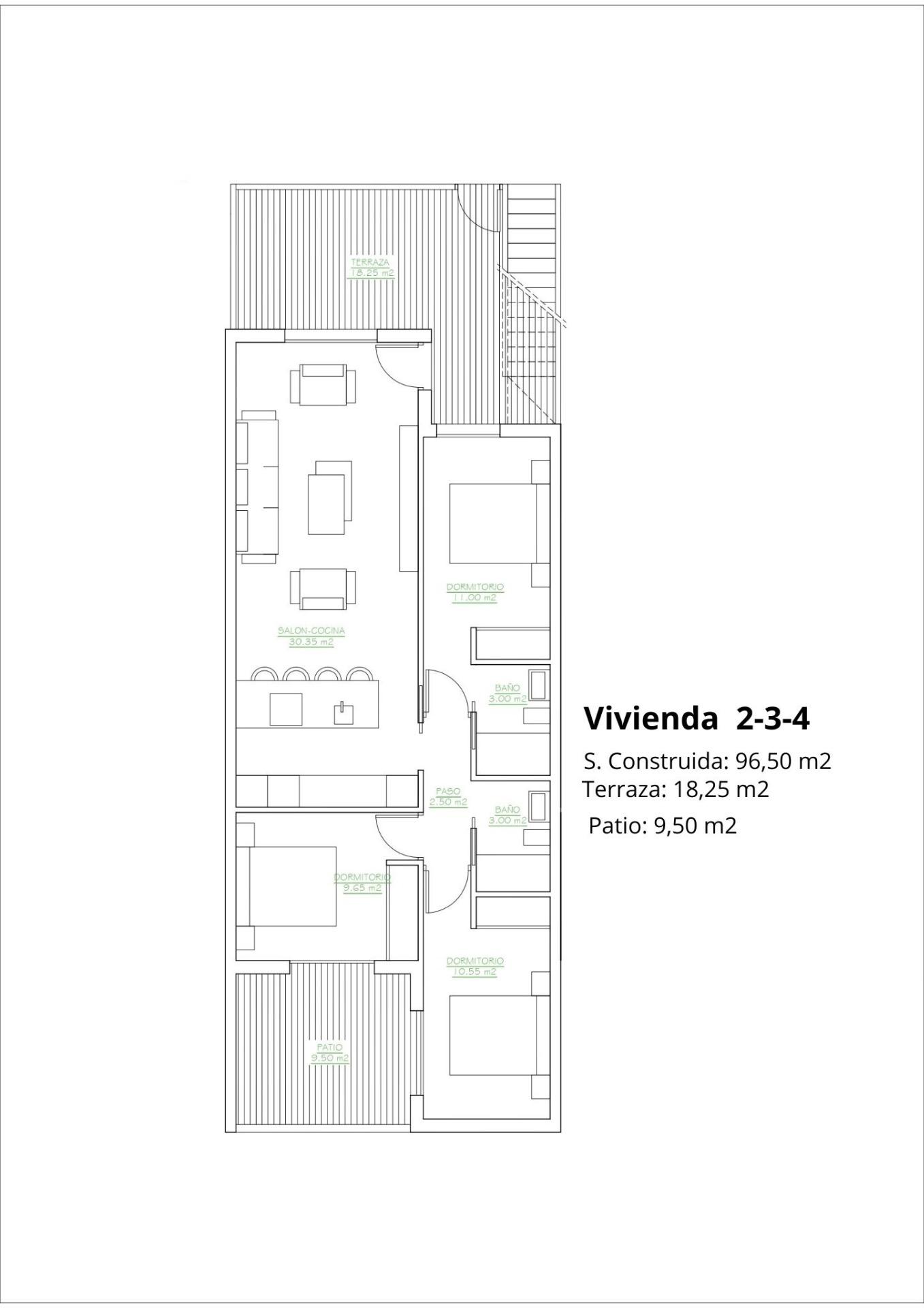 New Build - 3 Bedroom 2 Bathroom Bungalow in San Pedro del Pinatar - Los Antolinos  - Murcia