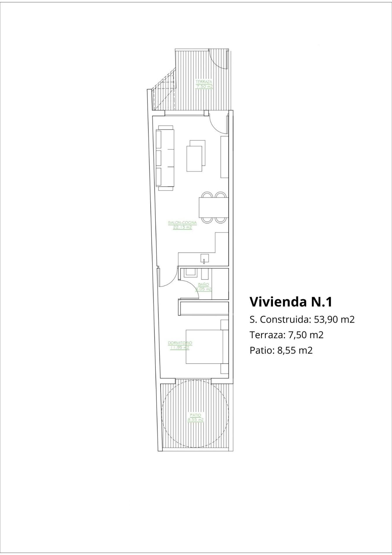 New Build - 1 Bedroom 1 Bathroom Bungalow in San Pedro del Pinatar - Los Antolinos  - Murcia