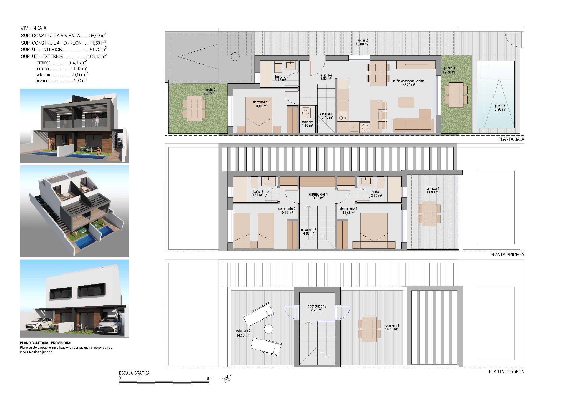 New Build - 3 Bedroom 3 Bathroom Villa in San Javier - Santiago De La Ribera  - Murcia