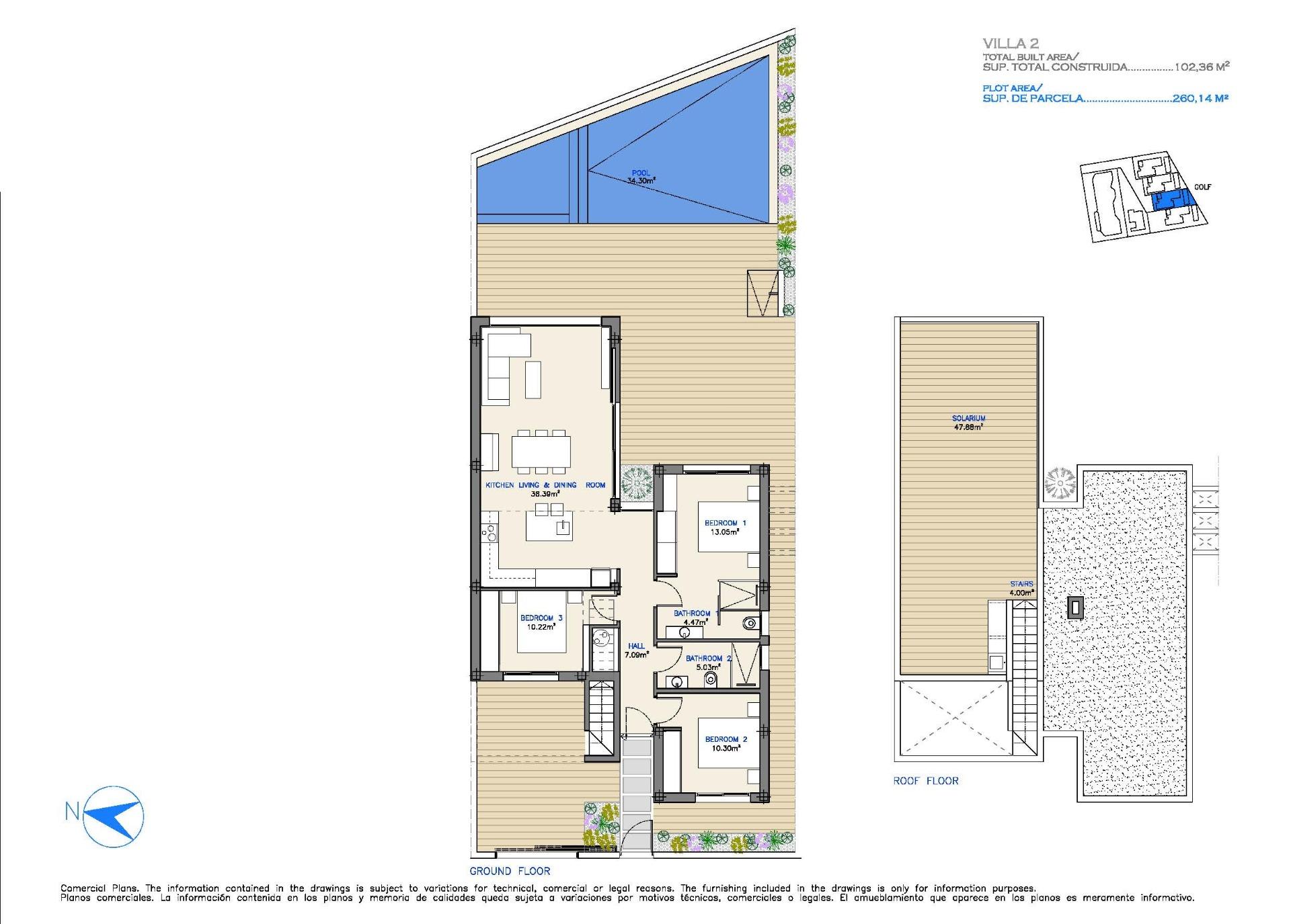 New Build - 3 Bedroom 2 Bathroom Villa in Los Alcazares - Serena Golf  - Murcia