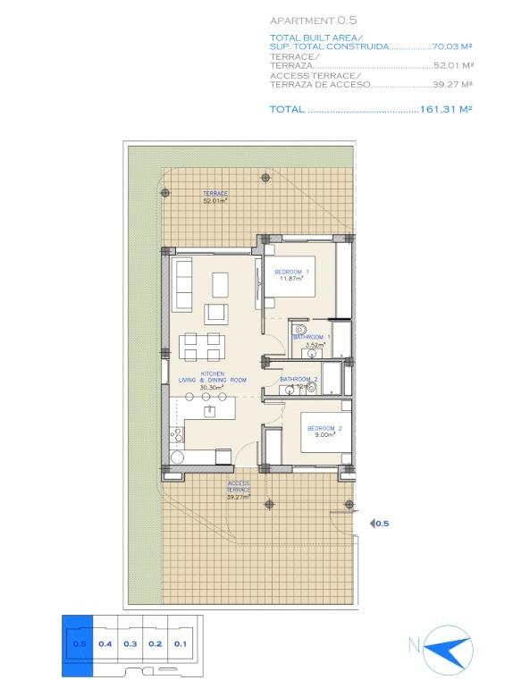 New Build - 2 Bedroom 2 Bathroom Apartment in Los Alcazares - Serena Golf  - Murcia