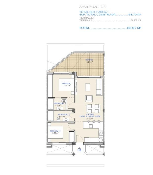 New Build - 2 Bedroom 2 Bathroom Apartment in Los Alcazares - Serena Golf  - Murcia