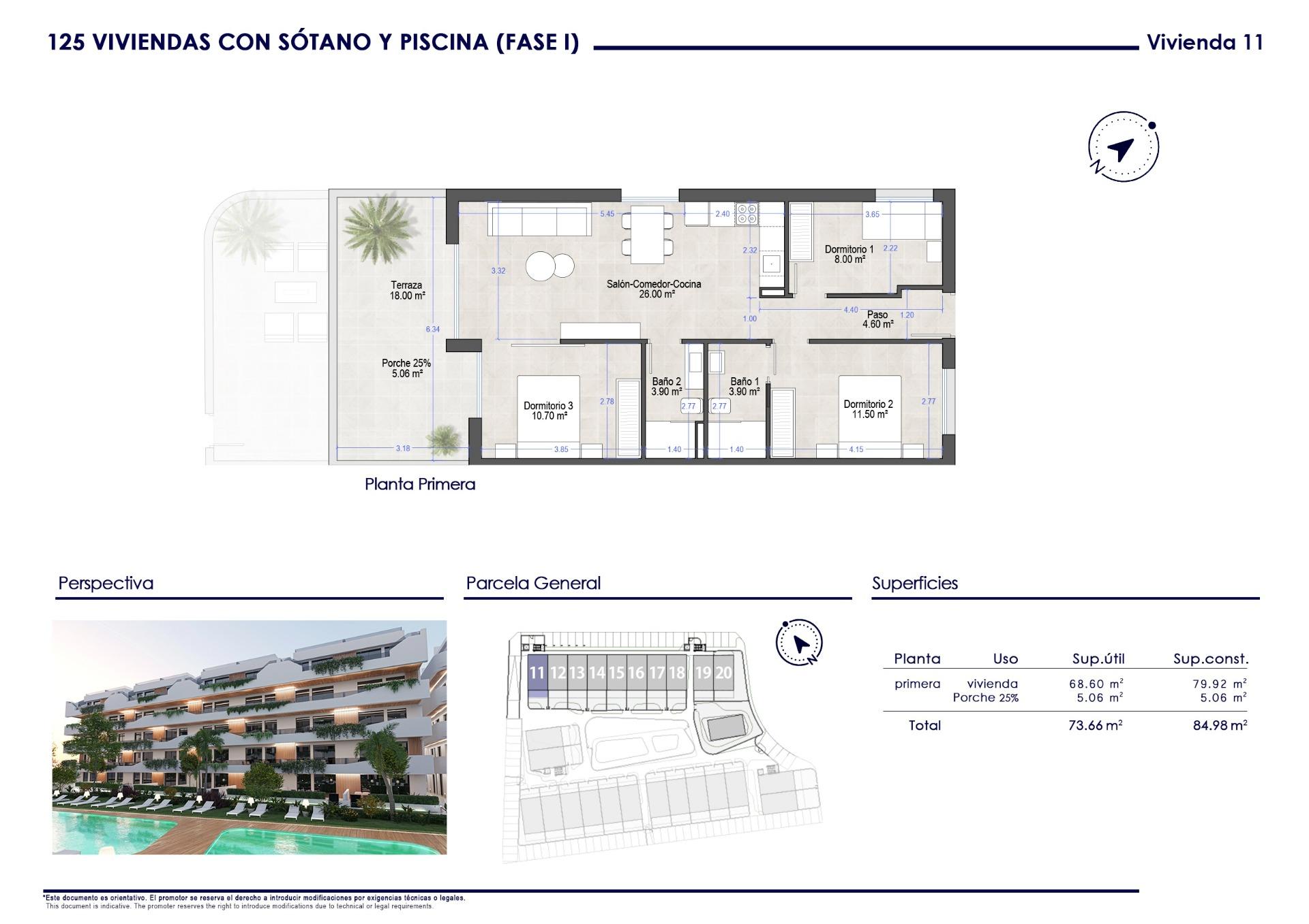 New Build - 3 Bedroom 2 Bathroom Apartment in San Javier - Santiago De La Ribera  - Murcia