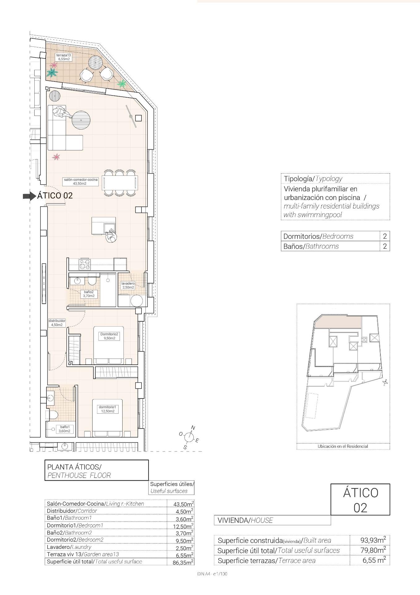 For sale - 2 Bedroom 2 Bathroom Penthouse in Hondón de las Nieves - Pueblo  - Alicante