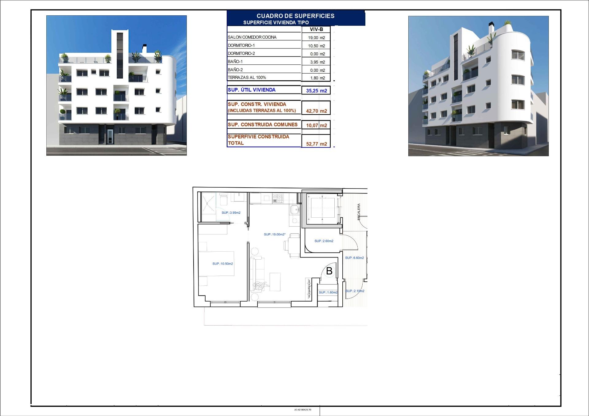 For sale - 1 Bedroom 1 Bathroom Apartment in Torrevieja - Centro  - Alicante