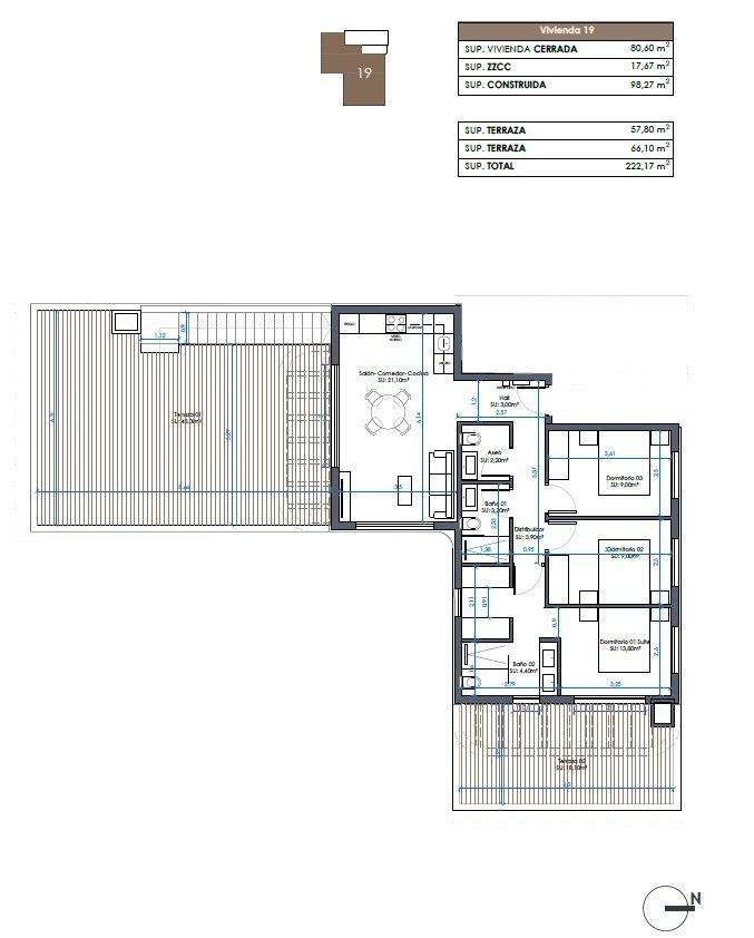 For sale - 3 Bedroom 3 Bathroom Penthouse in Guardamar del Segura - Camino del Puerto  - Alicante