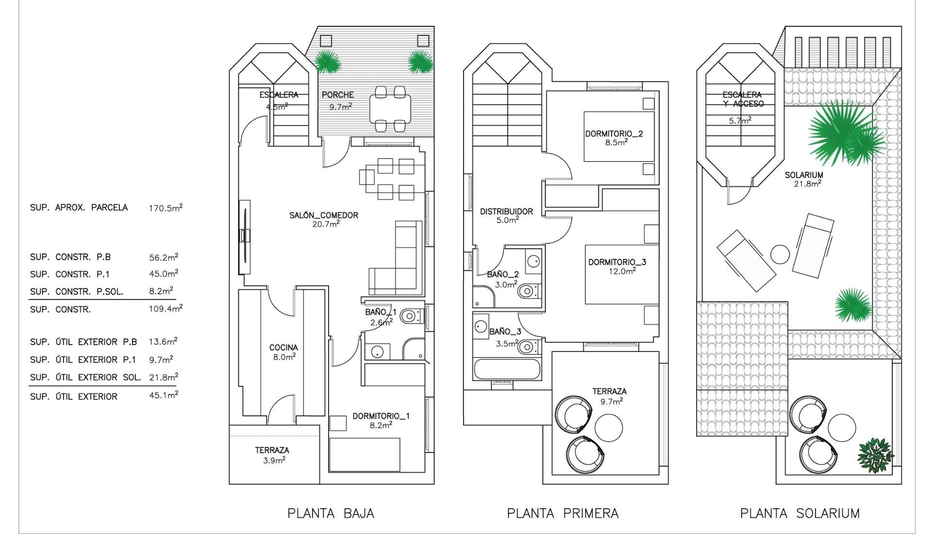 New Build - 3 Bedroom 3 Bathroom Villa in San Fulgencio - El Oasis  - Alicante