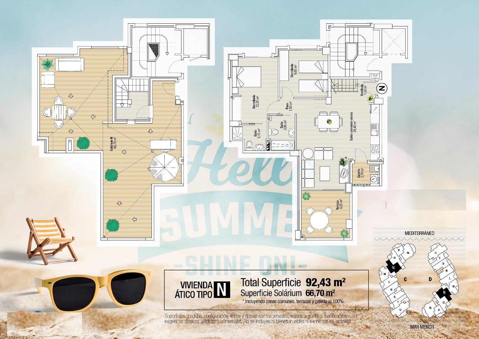 New Build - 2 Bedroom 2 Bathroom Penthouse in La Manga del Mar Menor - La Manga  - Murcia