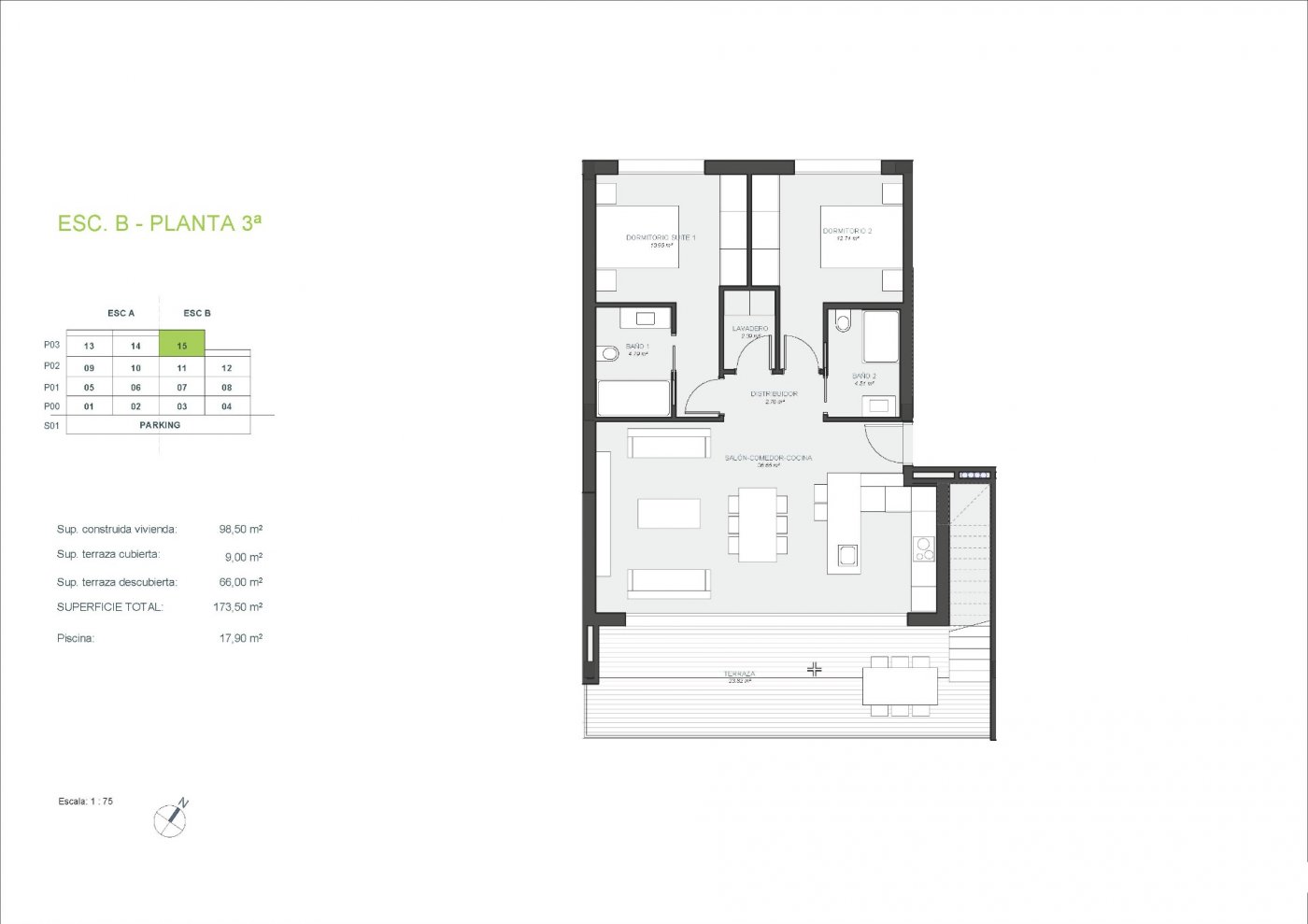For sale - 2 Bedroom 2 Bathroom Penthouse in Orihuela - Las Colinas Golf  - Alicante
