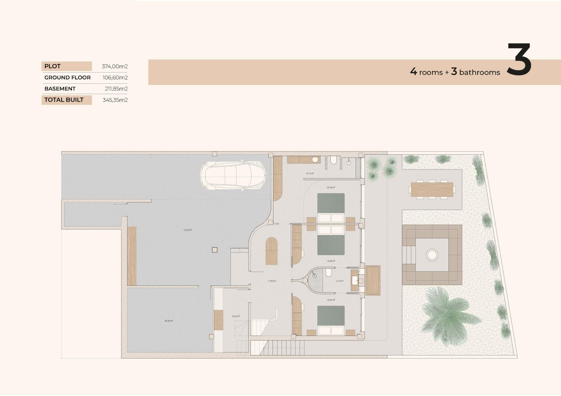 For sale - 4 Bedroom 3 Bathroom Villa in Algorfa - La Finca Golf  - Alicante