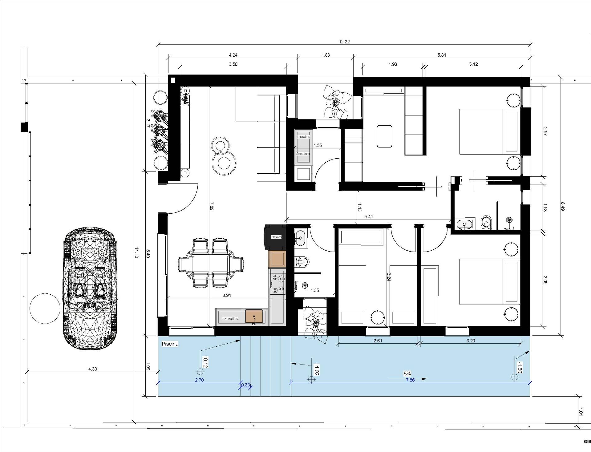 For sale - 3 Bedroom 2 Bathroom Villa in Benijofar - Urb. Monteazul  - Alicante
