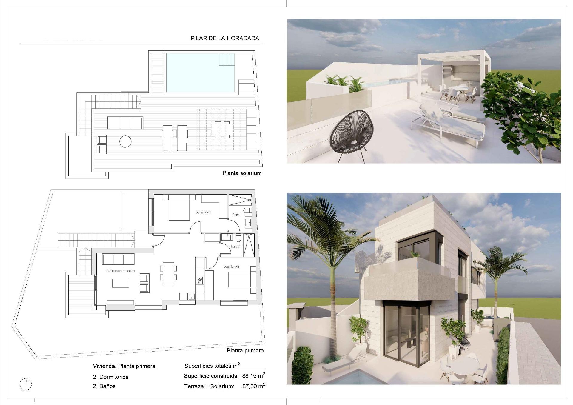 For sale - 2 Bedroom 2 Bathroom Bungalow in Pilar de La Horadada - pueblo  - Alicante