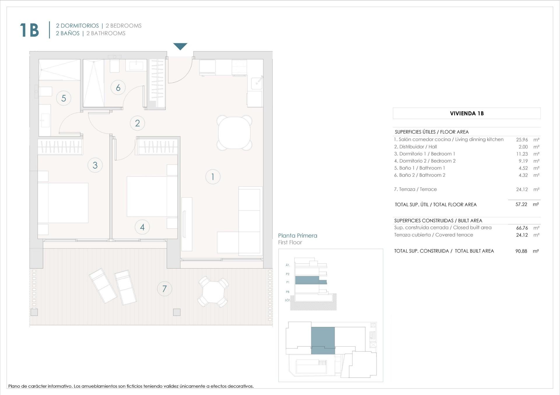 For sale - 2 Bedroom 2 Bathroom Apartment in Benijofar - Pueblo  - Alicante