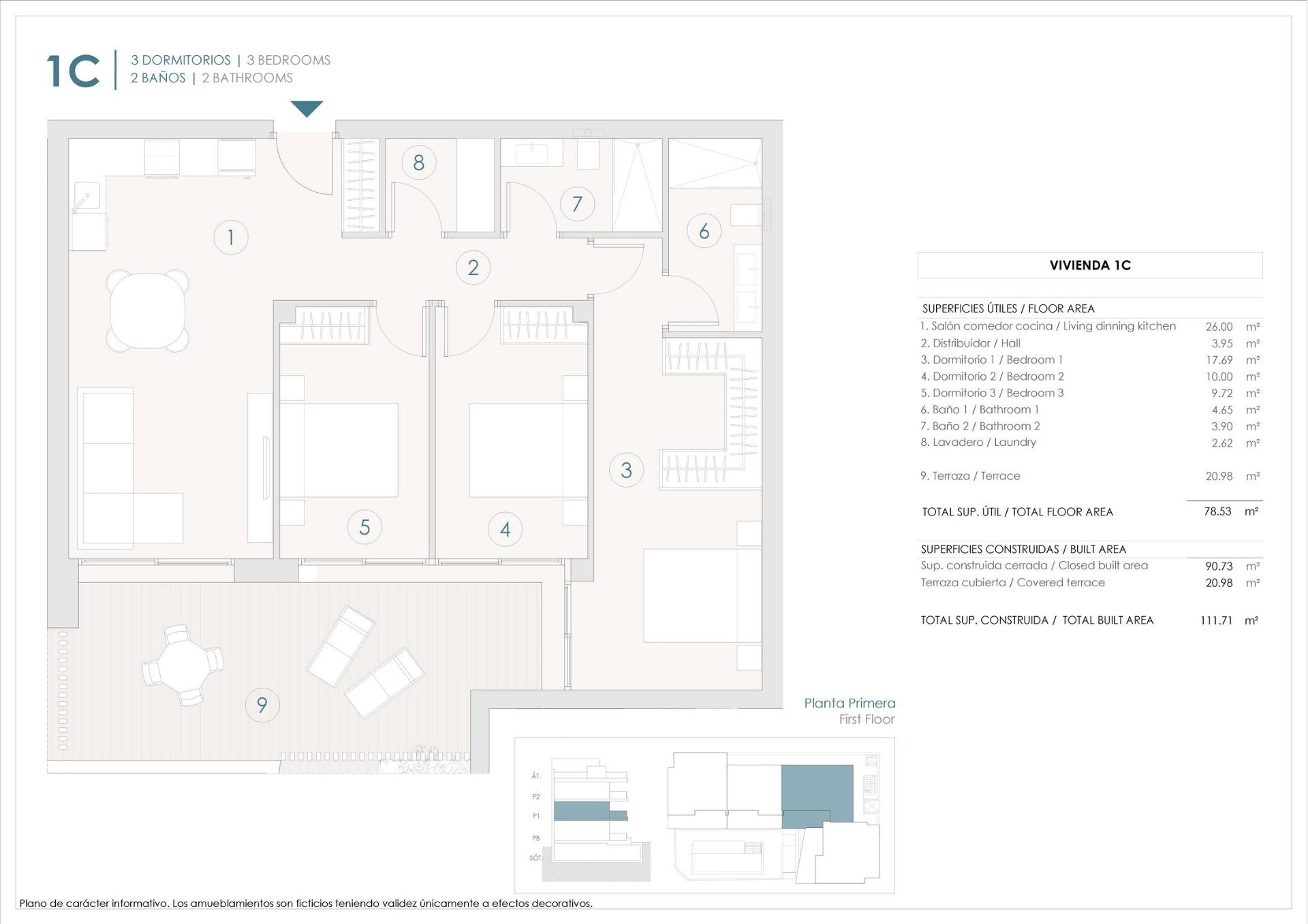 For sale - 3 Bedroom 2 Bathroom Apartment in Benijofar - Pueblo  - Alicante