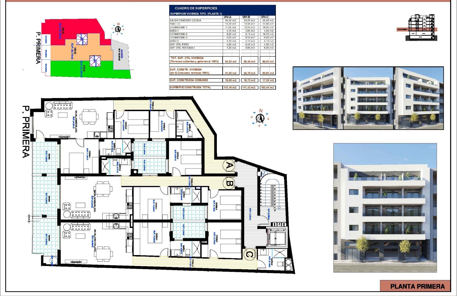 For sale - 3 Bedroom 2 Bathroom Apartment in Torrevieja - Centro  - Alicante