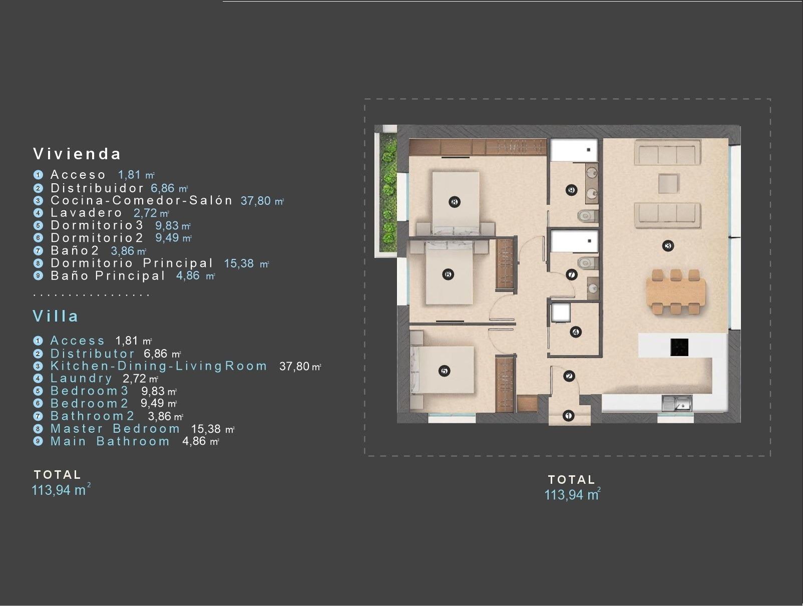For sale - 3 Bedroom 2 Bathroom Villa in Orihuela Costa - Las Filipinas  - Alicante