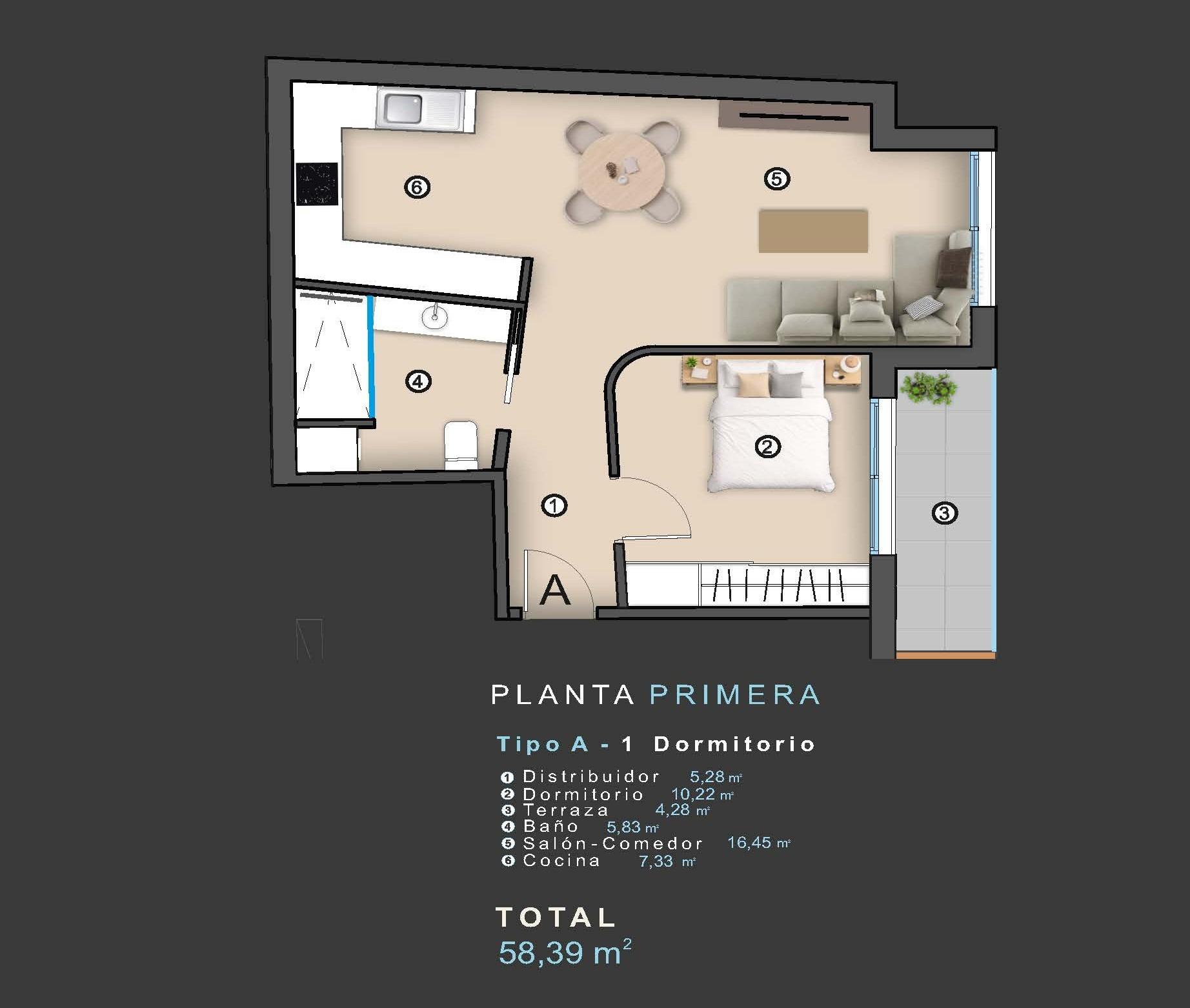 For sale - 1 Bedroom 1 Bathroom Apartment in Torrevieja - Centro  - Alicante